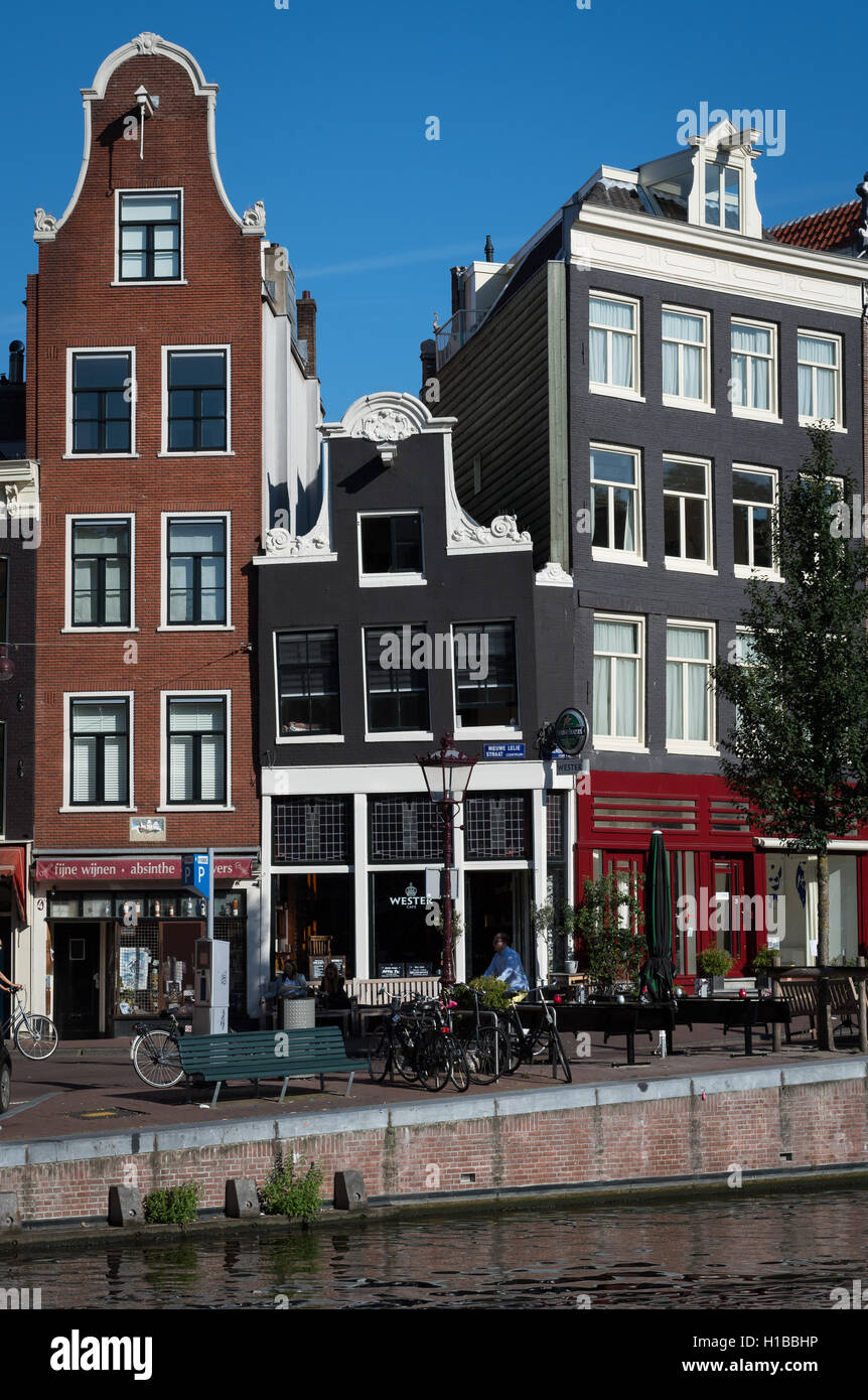 Classic canalside buildings in Amsterdam Stock Photo Alamy