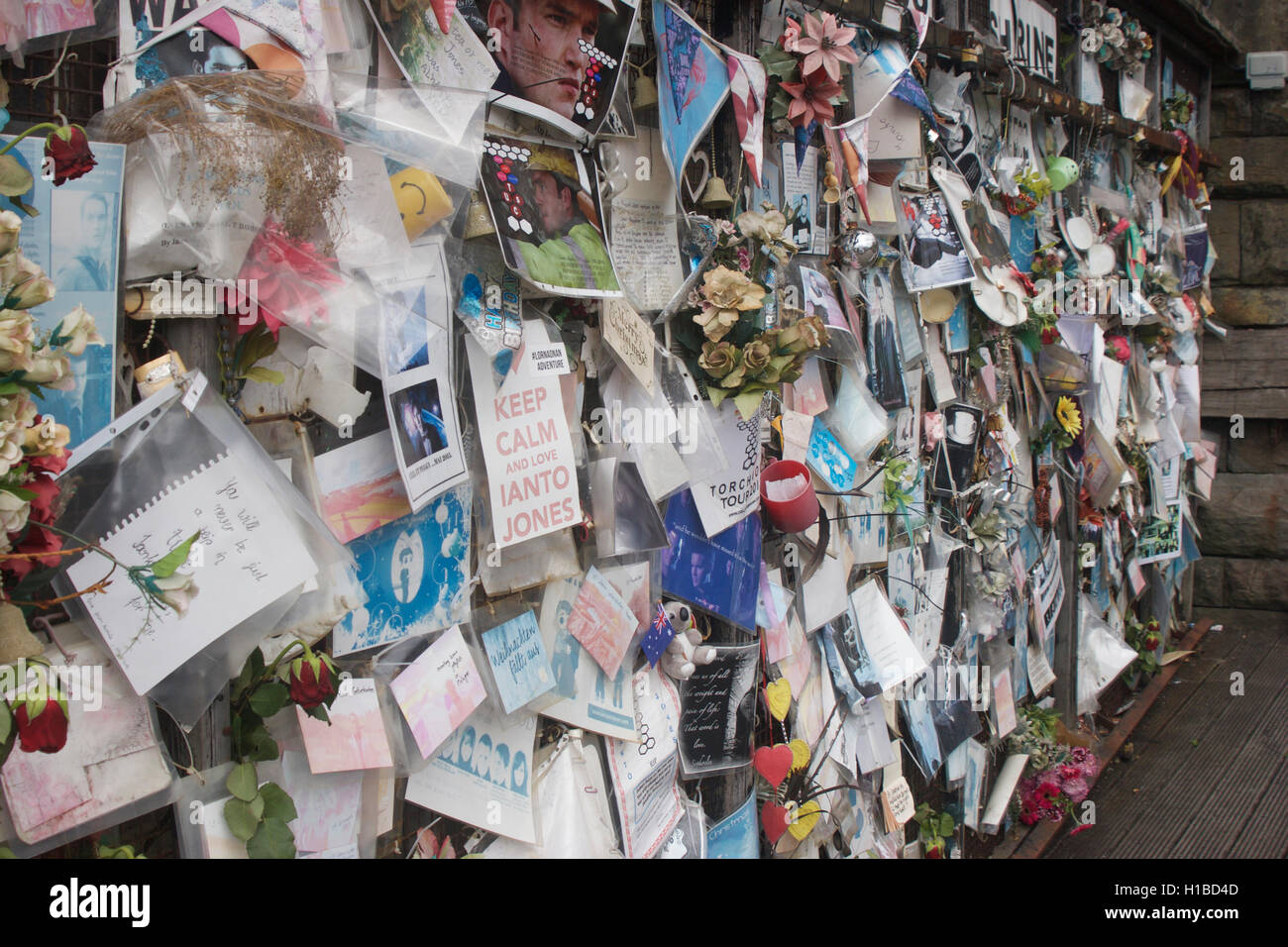 Ianto's shrine: Ianto Jones was a fictional character in the BBC television series Torchwood Stock Photo