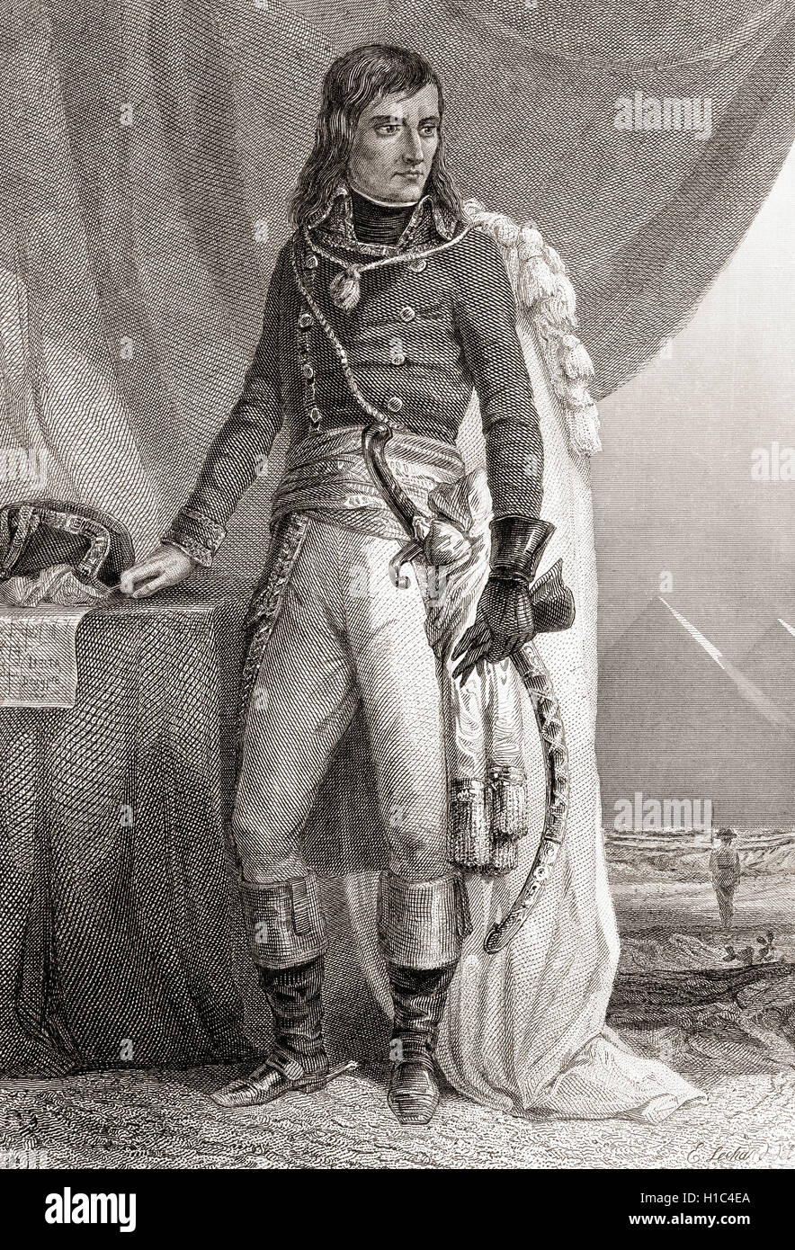Napoléon Bonaparte, born Napoleone di Buonaparte, 1769 –1821.  French military and political leader. Emperor of the French. Stock Photo