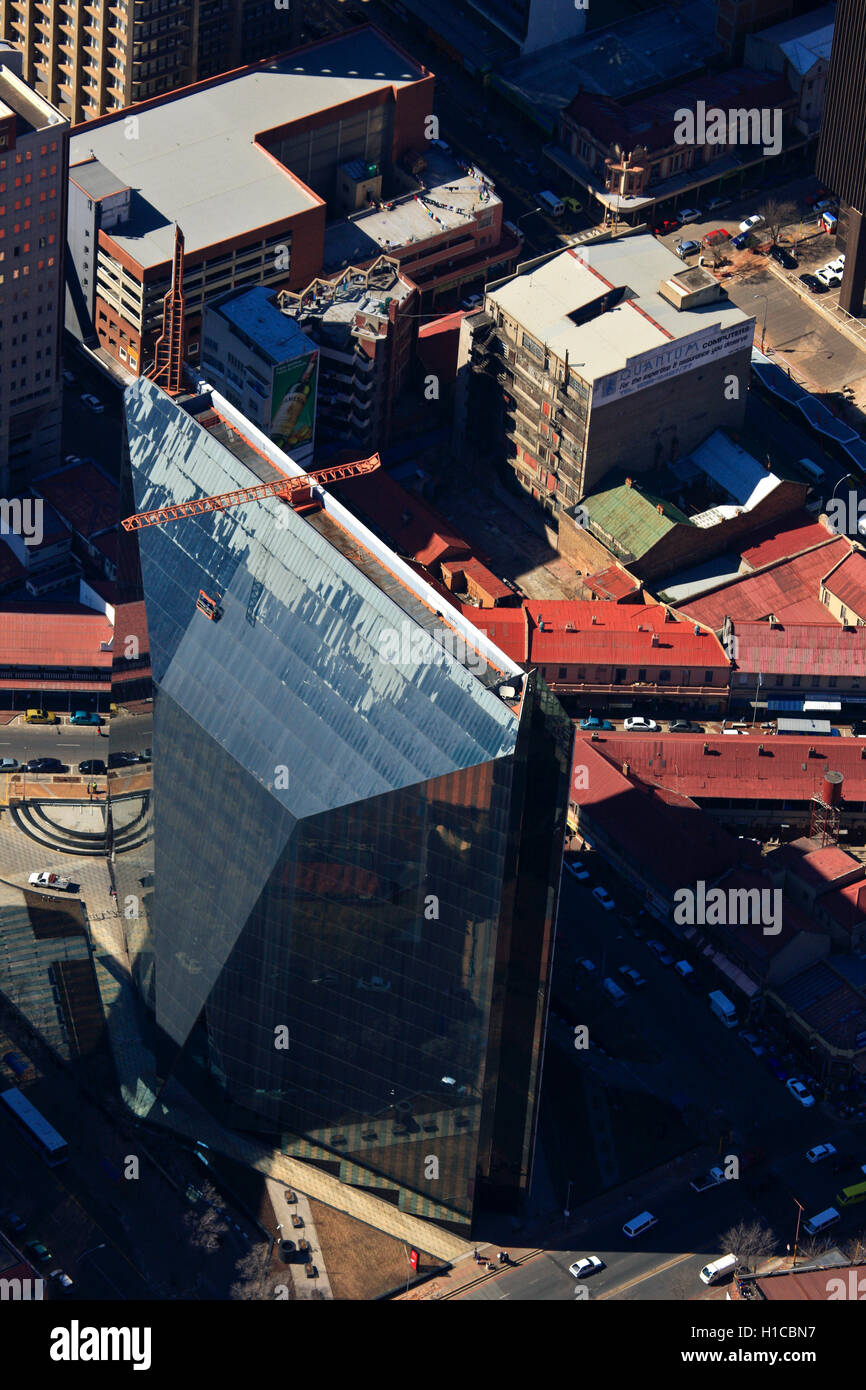 Aerial photograph of the Diamond Building in Johannesburg, Gauteng, South Africa Stock Photo