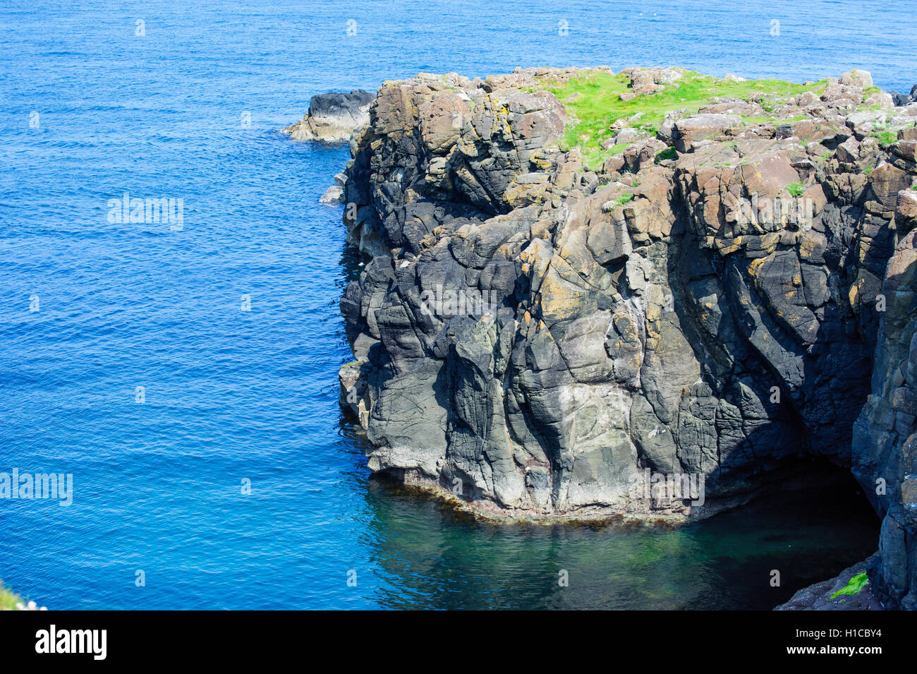Beautiful view on the cliff in County Londonderry , Northern Ireland, Stock Photo