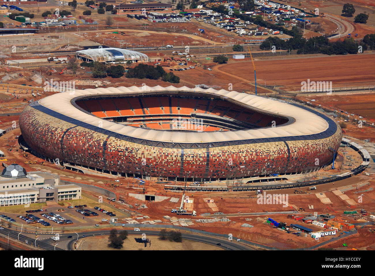 Aerial Photograph Of The Soccer City FNB Stadium In Johannesburg Aerial Photograph Of The Soccer City FNB Stadium In Johannesburg