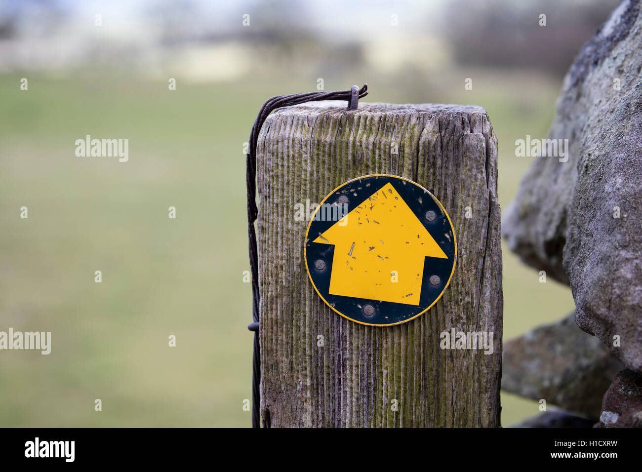Footpath waymarker Stock Photo Alamy