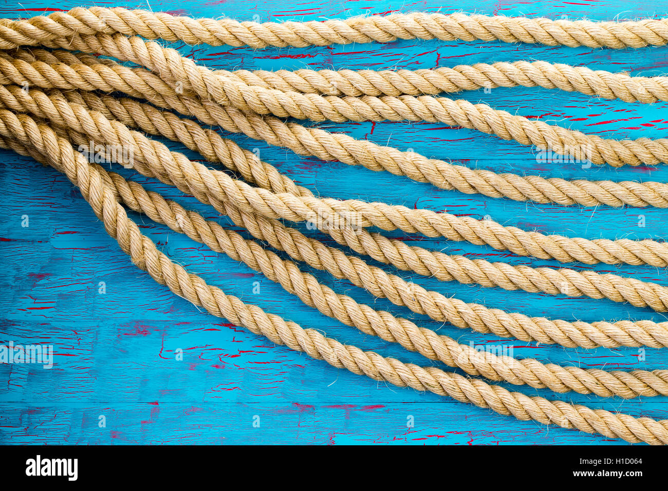 Marketing distribution concept with strands of rope splaying out from a ...