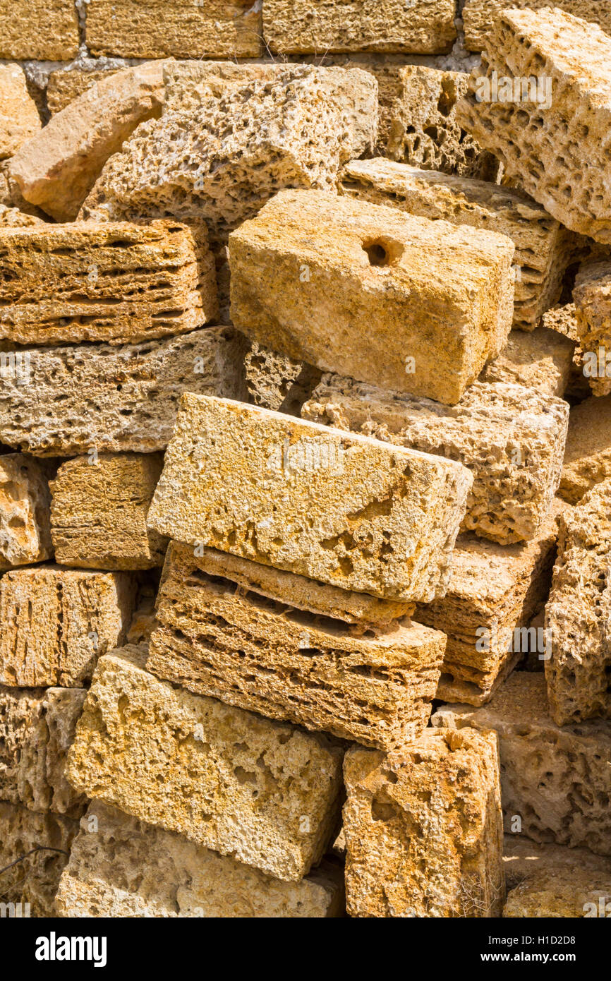 Natural material for the construction of coquina Stock Photo
