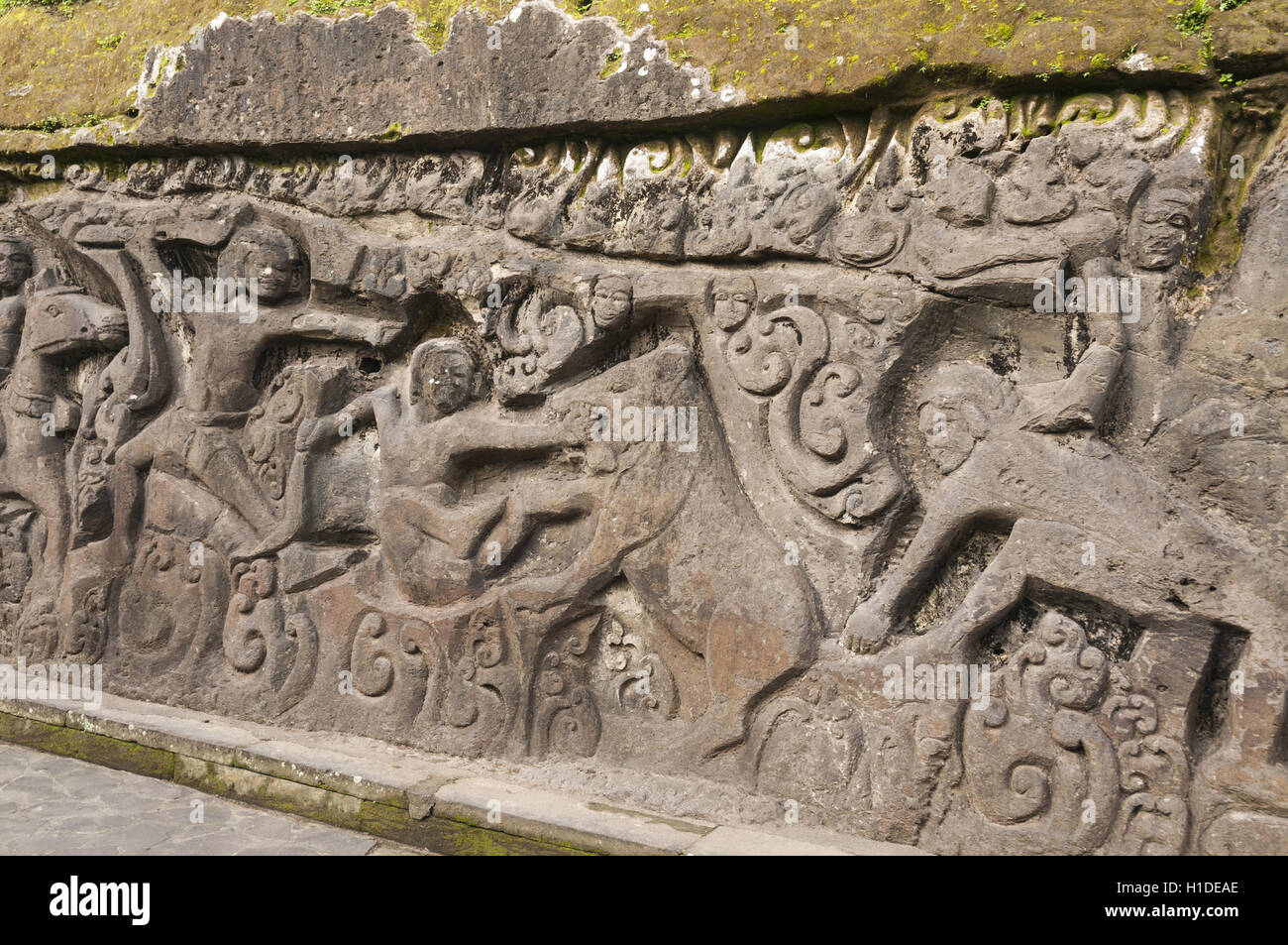 Indonesia, Bali, Bedulu, Yeh Pulu, Hindu relief carvings, 14th c Stock Photo