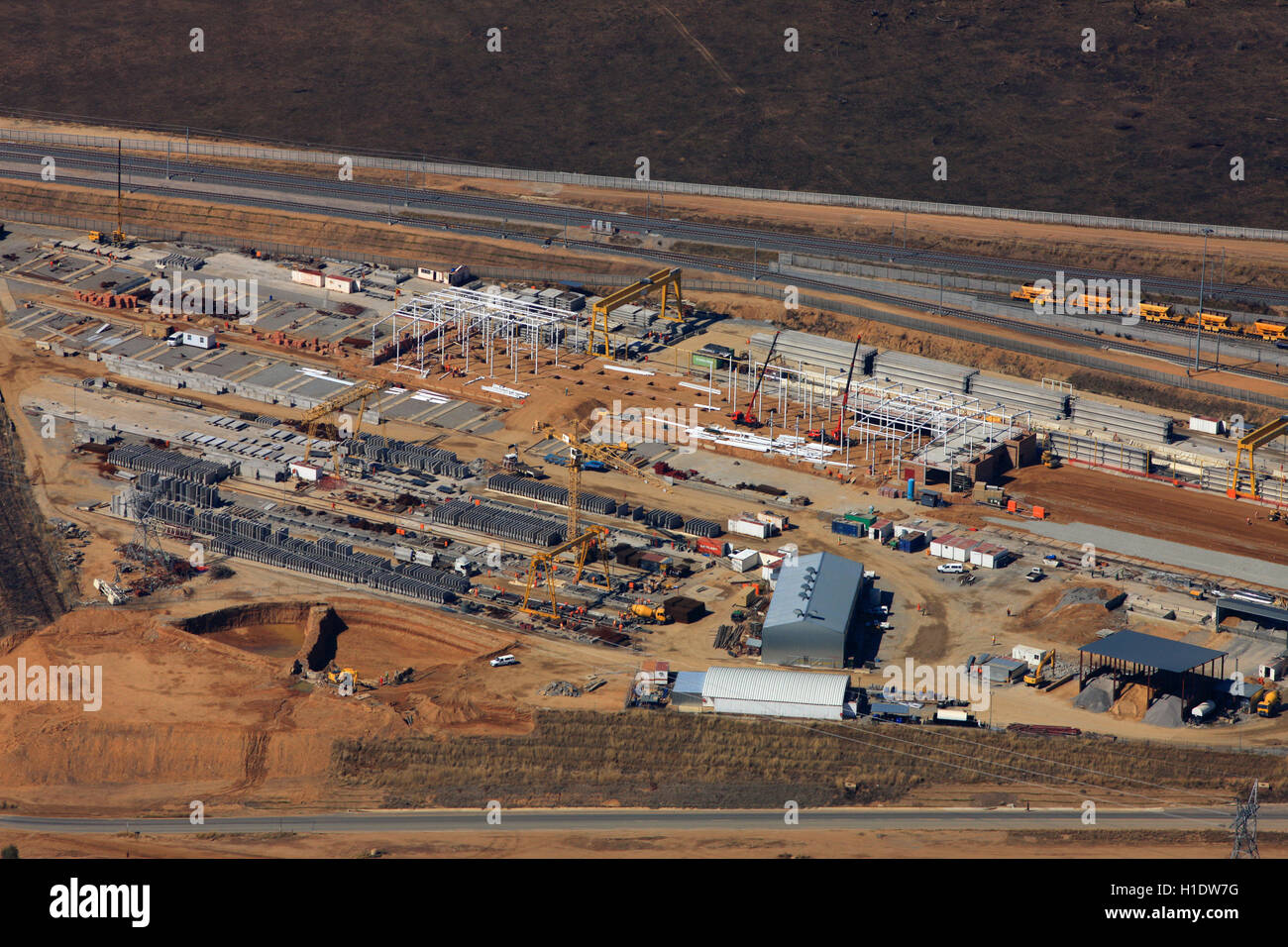 Aerial photograph of industrial building site in Midrand, Johannesburg