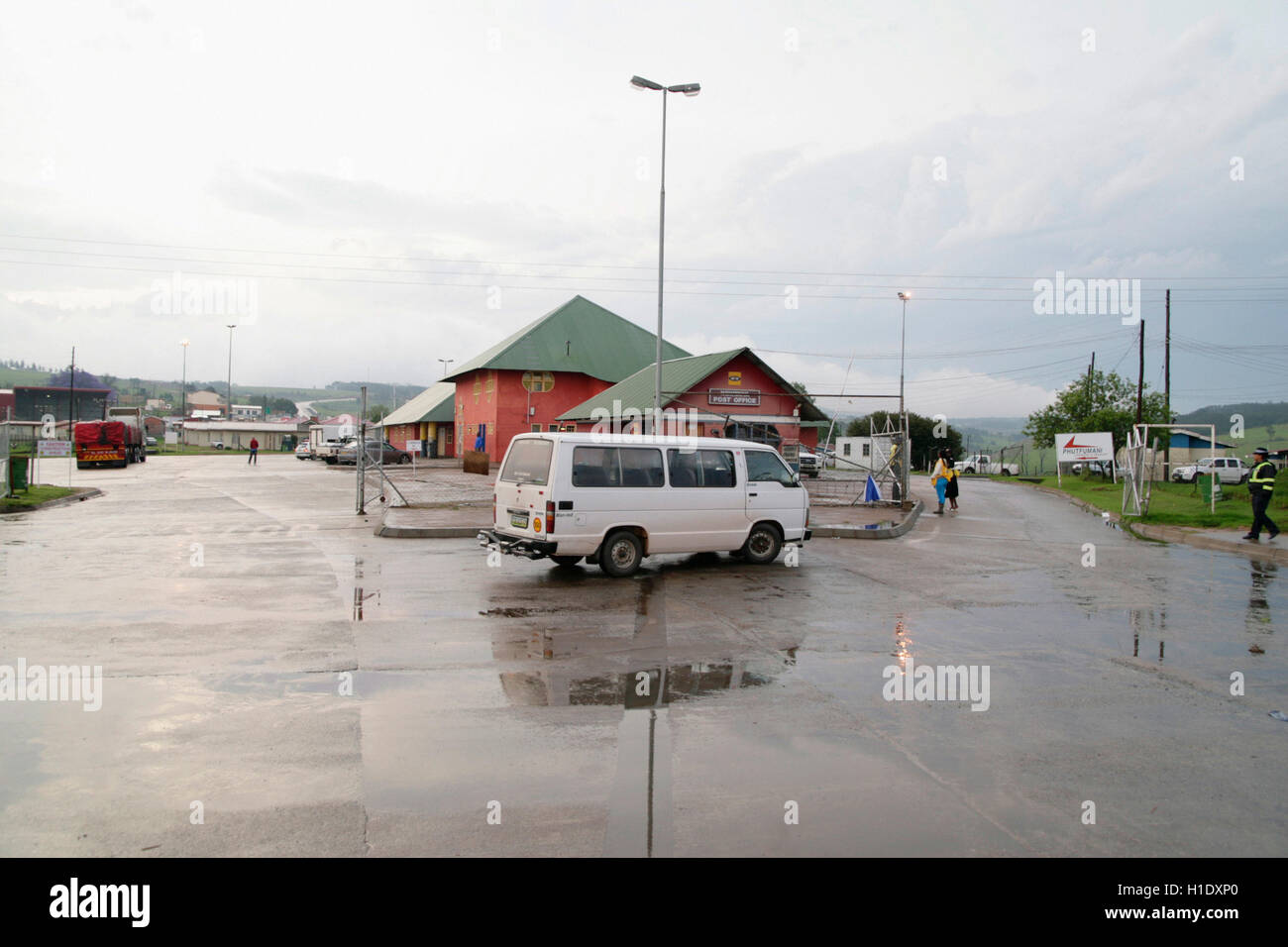 Minibus at Oshoek border, Kingdom of Swaziland Stock Photo