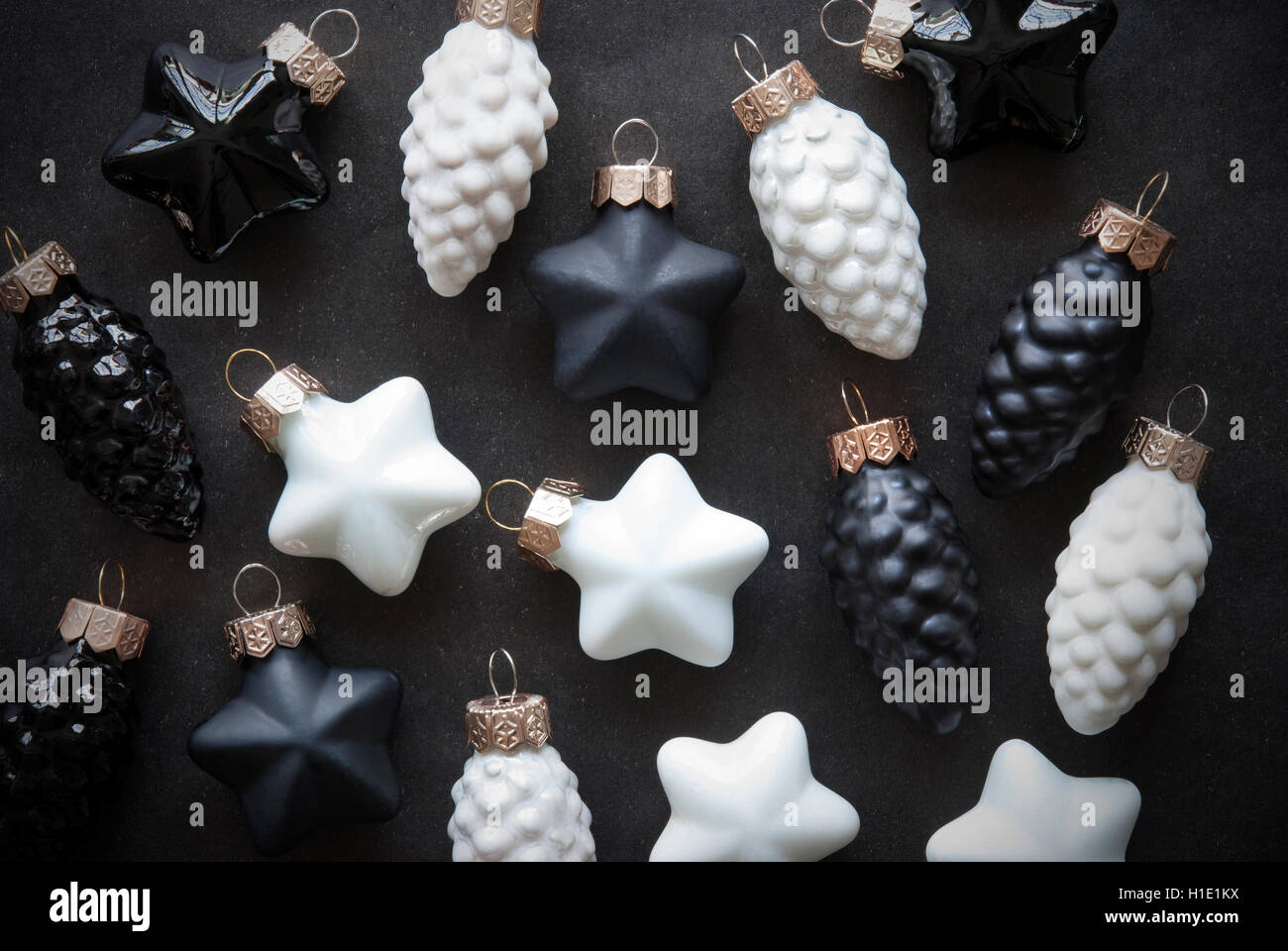 Black And White Christmas Tree Balls As Texture Stock Photo - Alamy