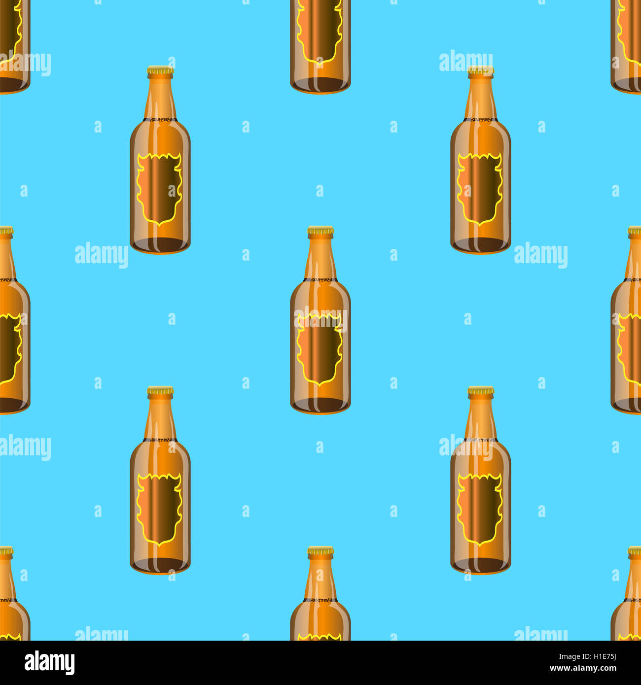 Brown Glass Beer Bottles Seamless Pattern Stock Photo - Alamy