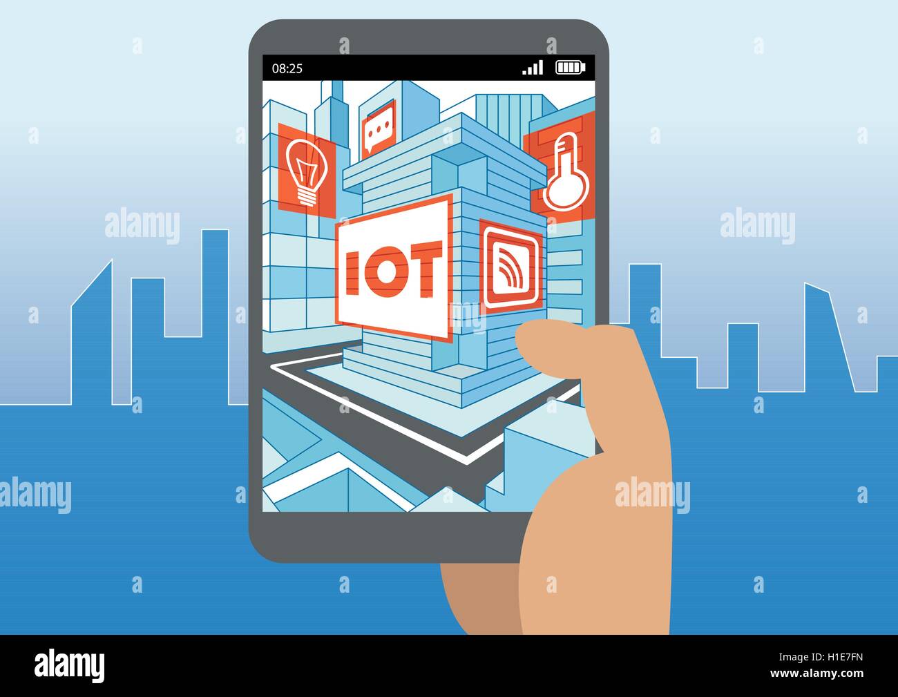 Internet of things (IOT) and mobility concept as vector illustration Stock Vector