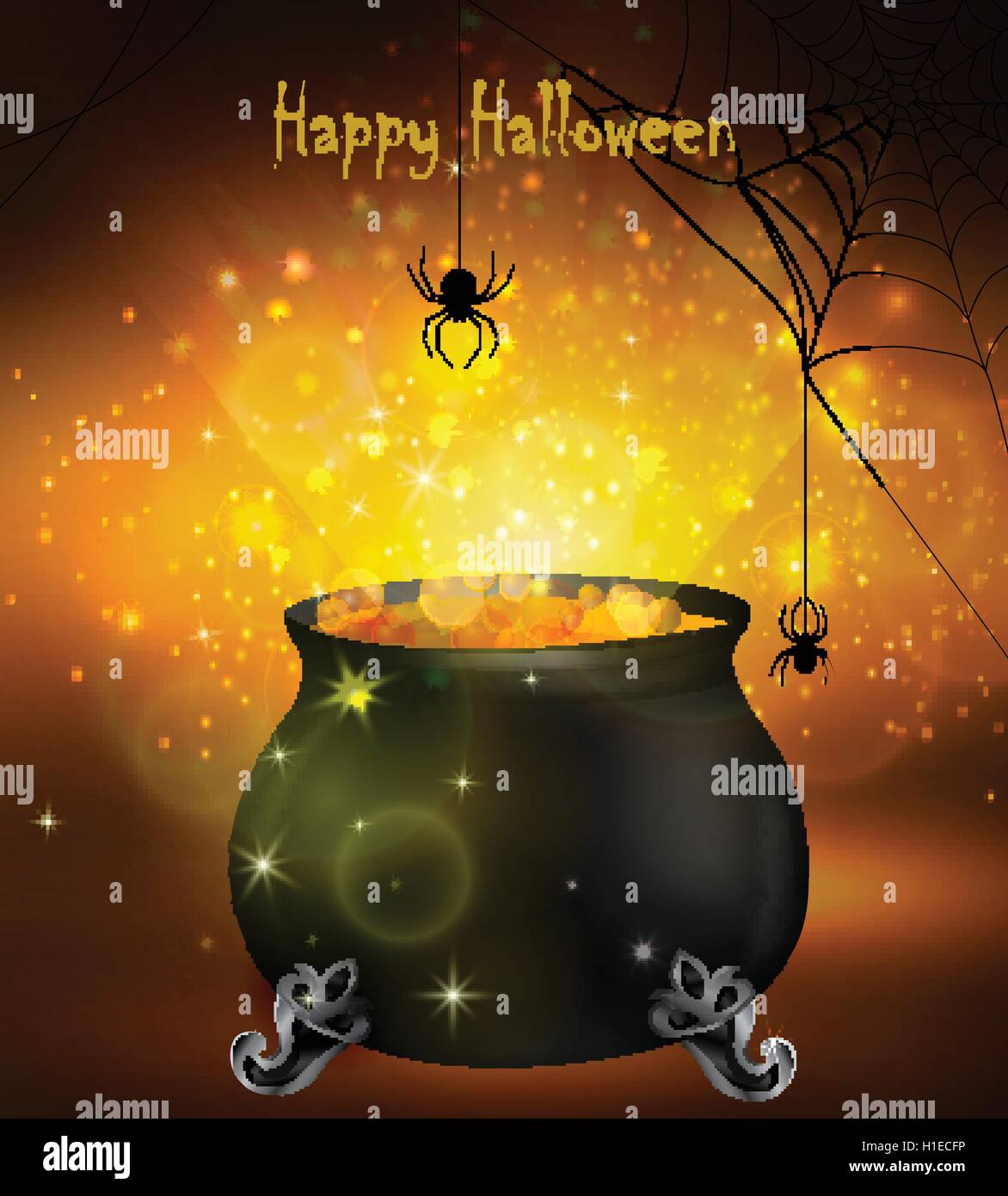 Halloween witches cauldron Stock Vector Image & Art Alamy