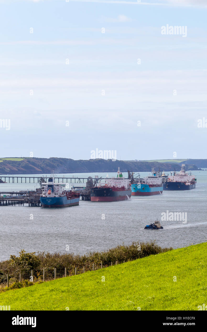 Oil Tankers at MIlford Haven Stock Photo Alamy
