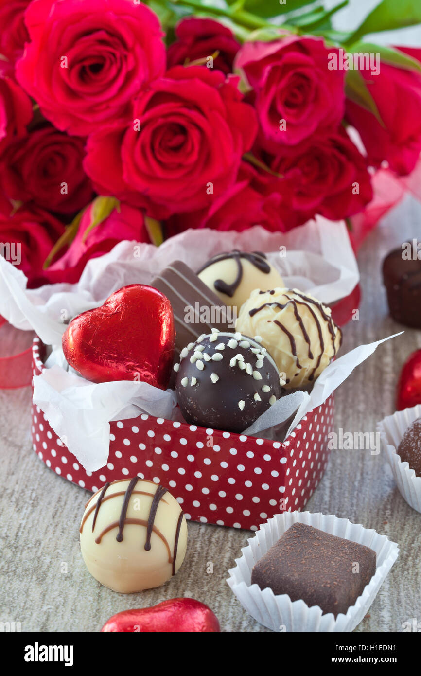 Variety of chocolates Stock Photo Alamy