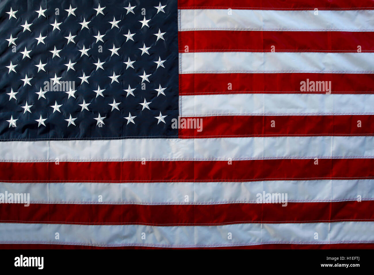 Closeup of stars and stripes American flag Stock Photo