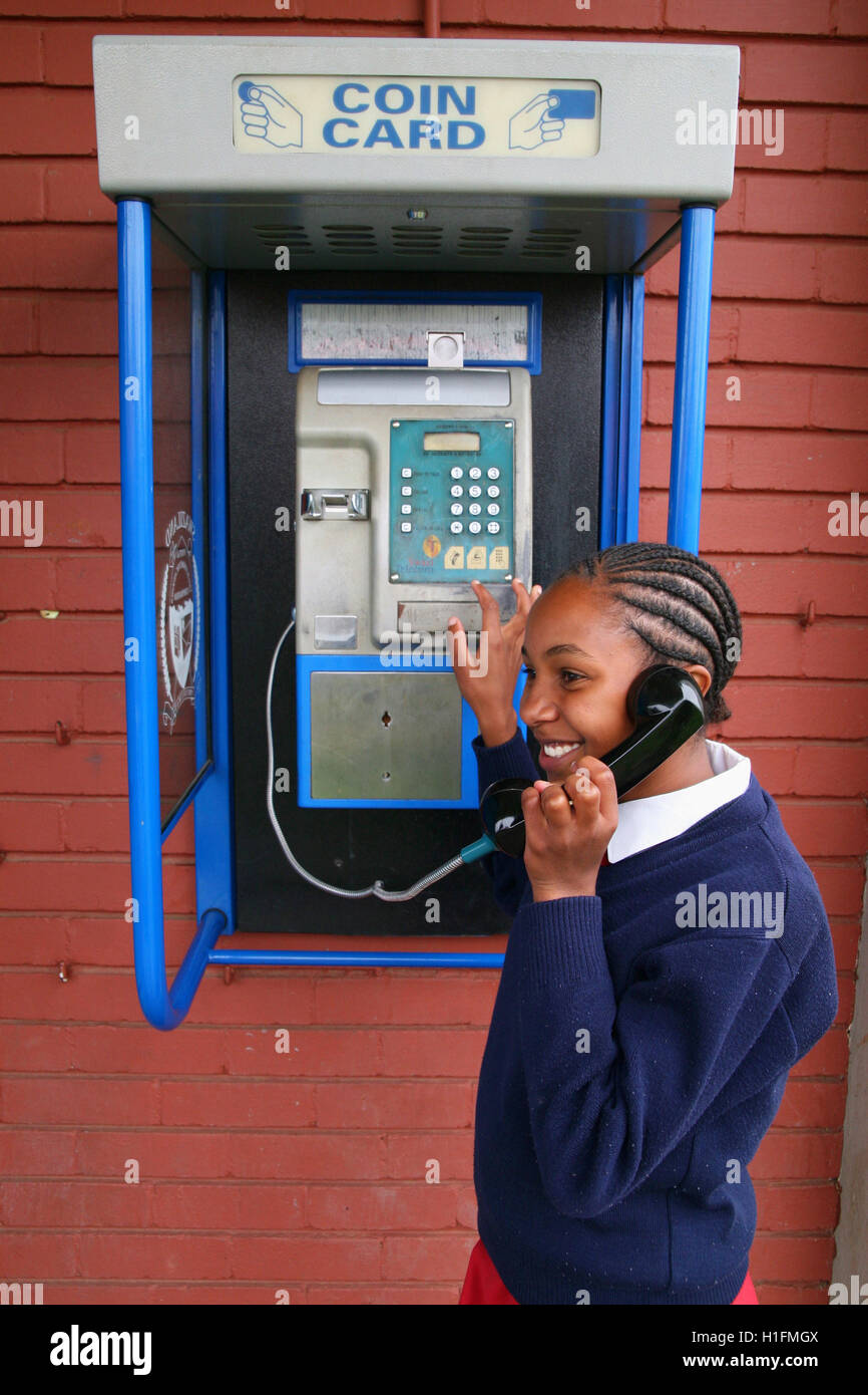 African school girl uniform using phone hi-res stock photography and ...