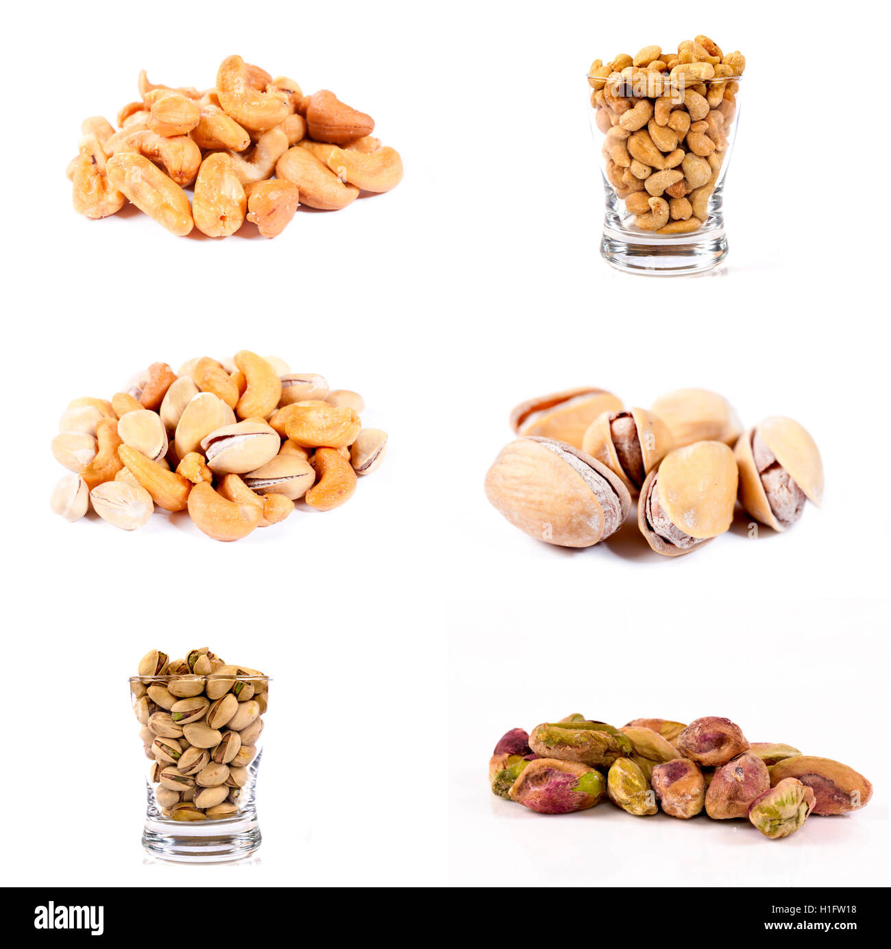 Pistachio and cashew nuts Stock Photo Alamy