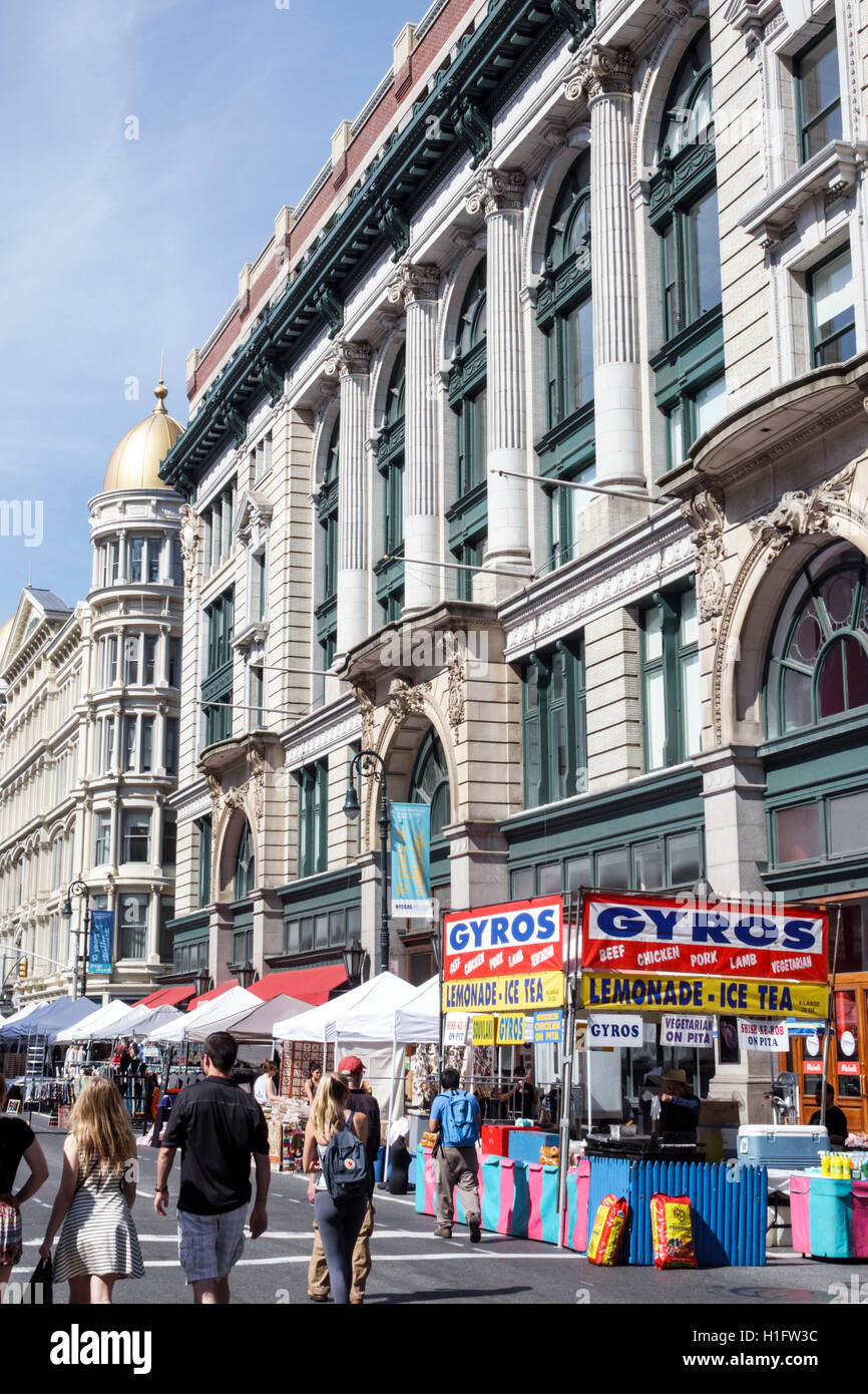 New York City,NY NYC Manhattan,Chelsea,Annex Antique Fair & Flea Market,6th Avenue,Adams & Company building,weekly open-air market,antiques,collectibl Stock Photo