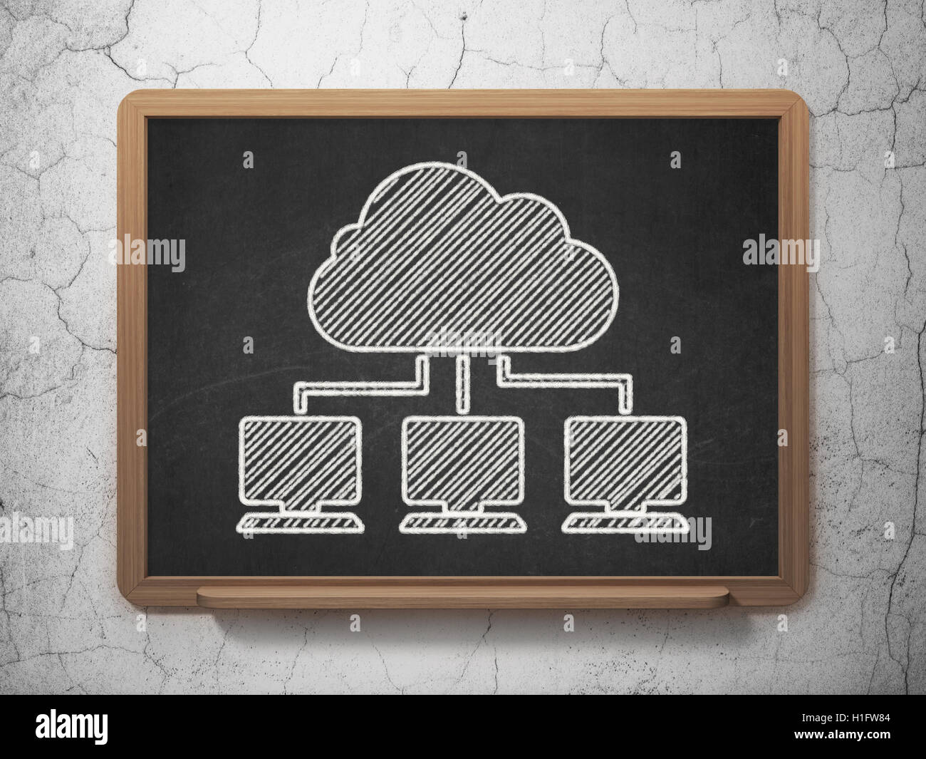 Cloud technology concept: Cloud Network on chalkboard background Stock ...