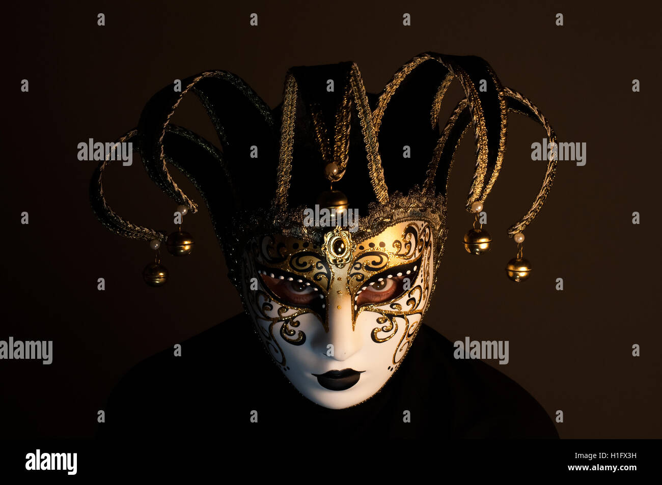 Venice Carnival Mask Jester Stock Photos & Venice Carnival Mask Jester