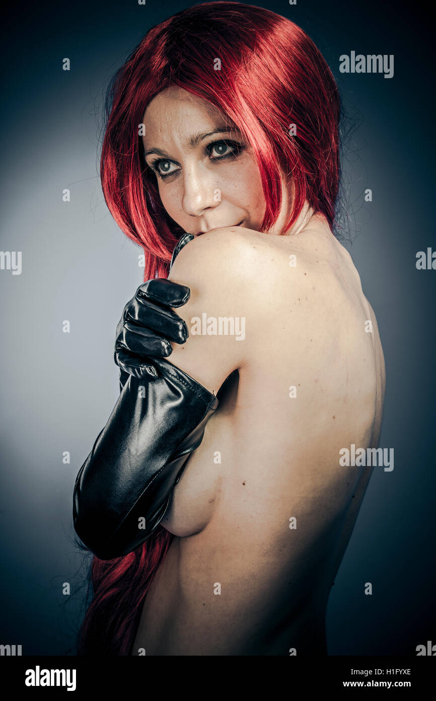 nude girl on gloves Nude, Sexy red hair woman with latex gloves Stock Photo - Alamy