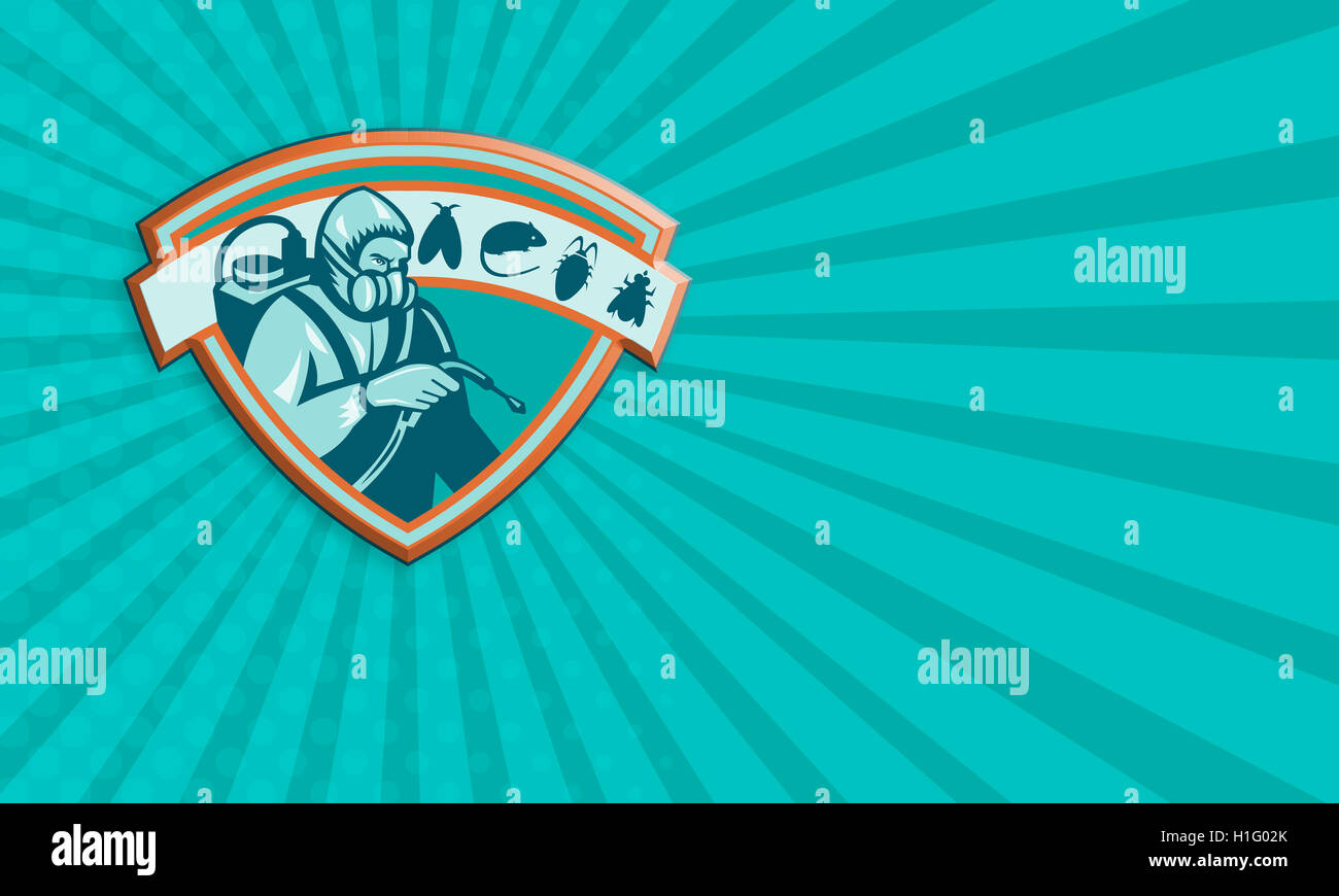 Pest Control Exterminator Worker Shield Stock Photo