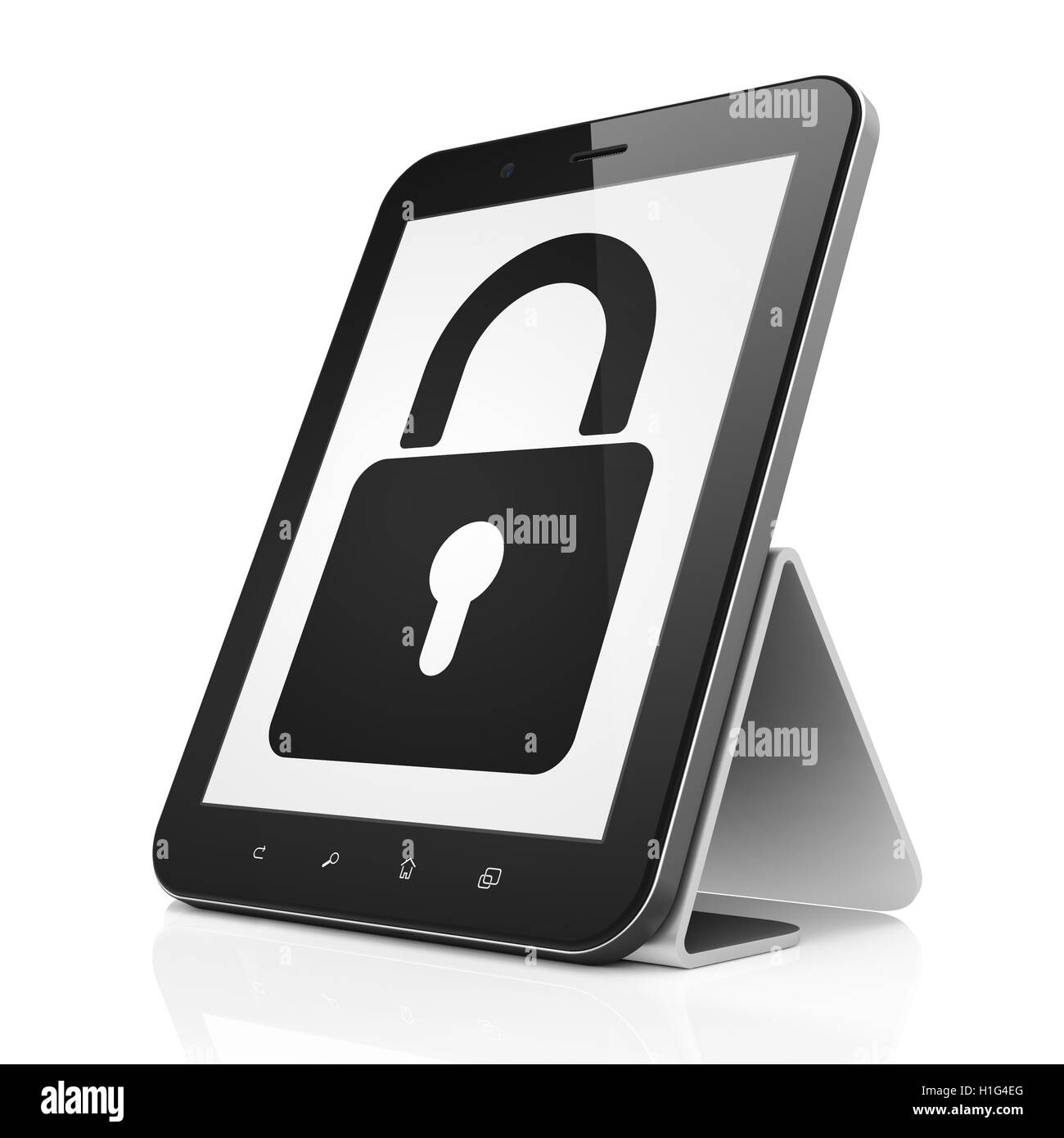 Data concept: Closed Padlock on tablet pc computer Stock Photo