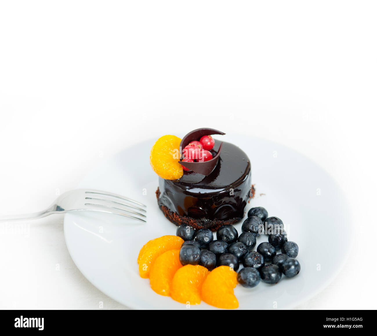 chocolate and fruit cake Stock Photo Alamy