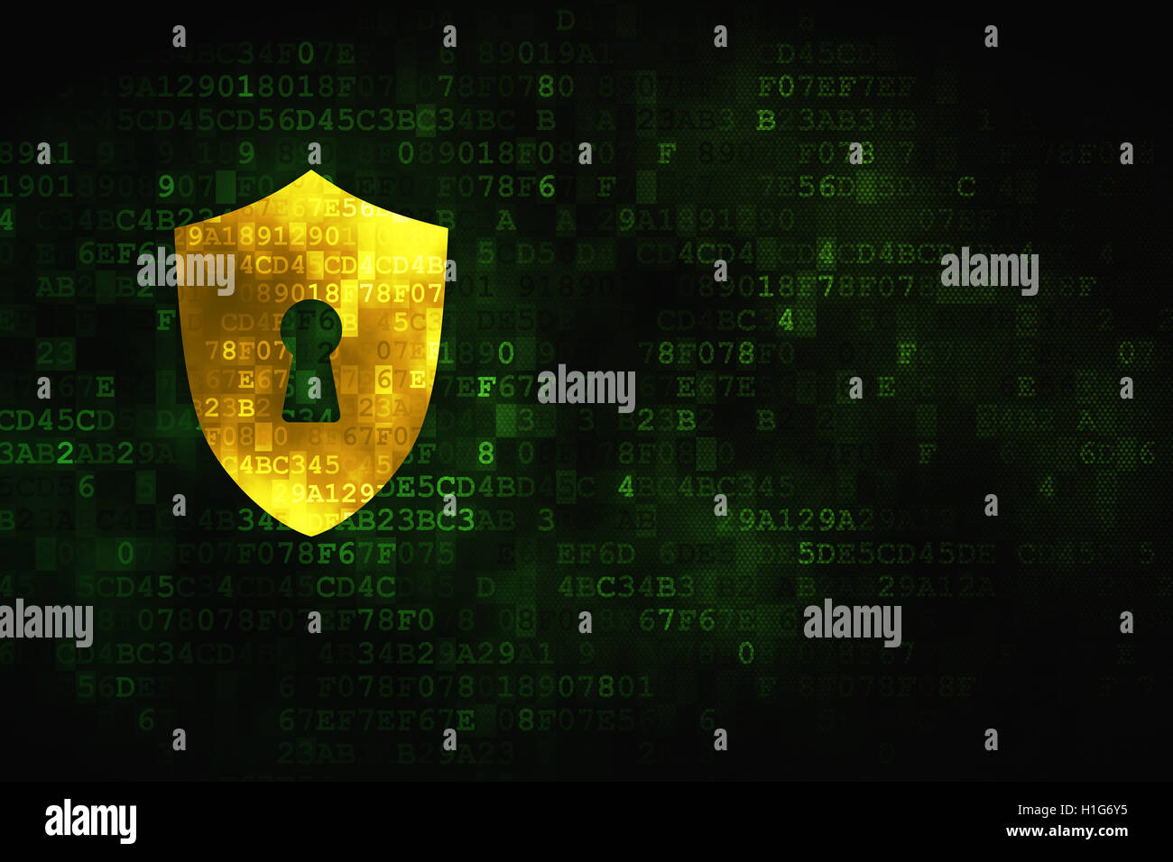 Security concept: Shield With Keyhole on digital background Stock Photo ...