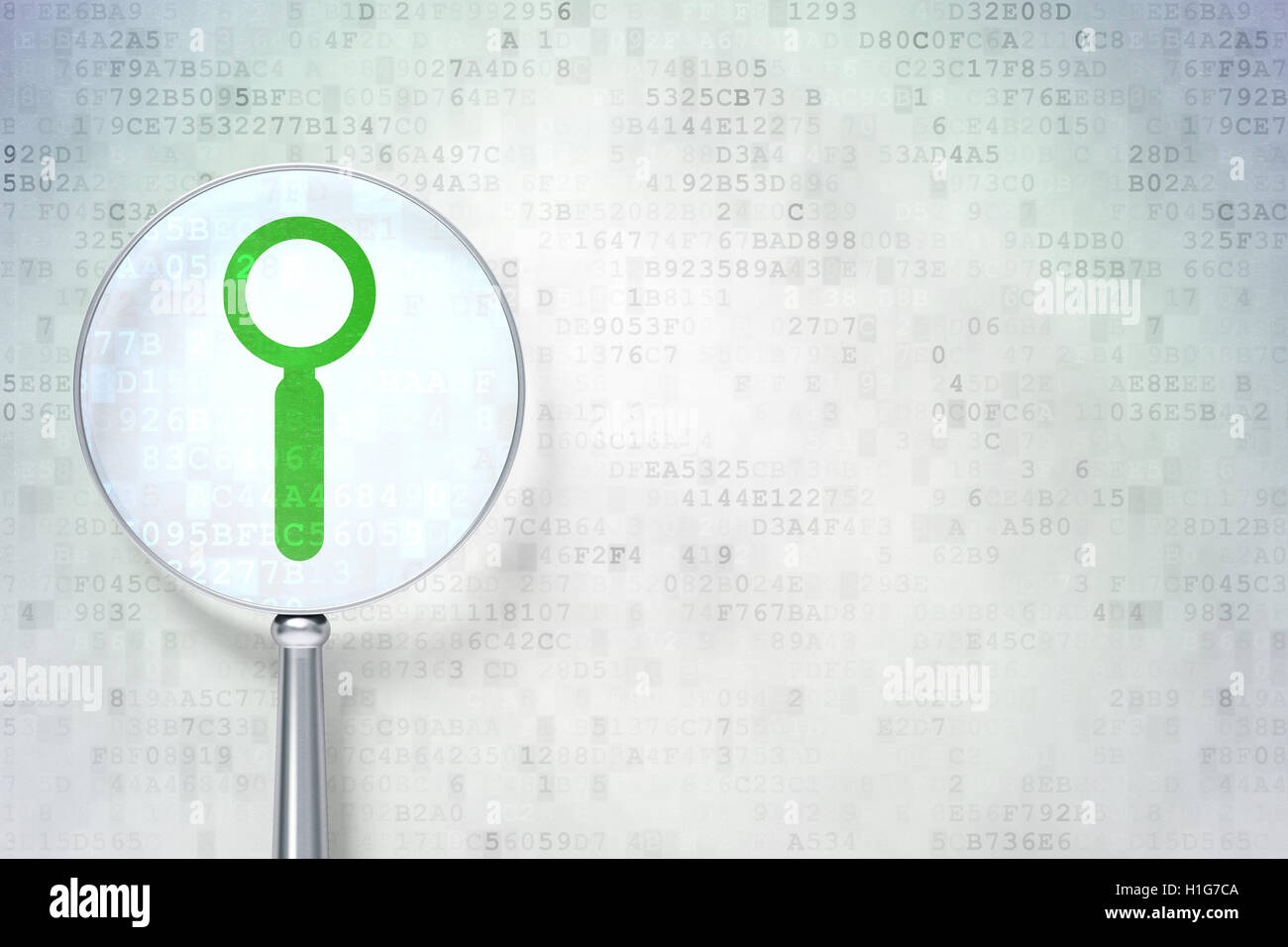Web design concept: Search with optical glass on digital background ...