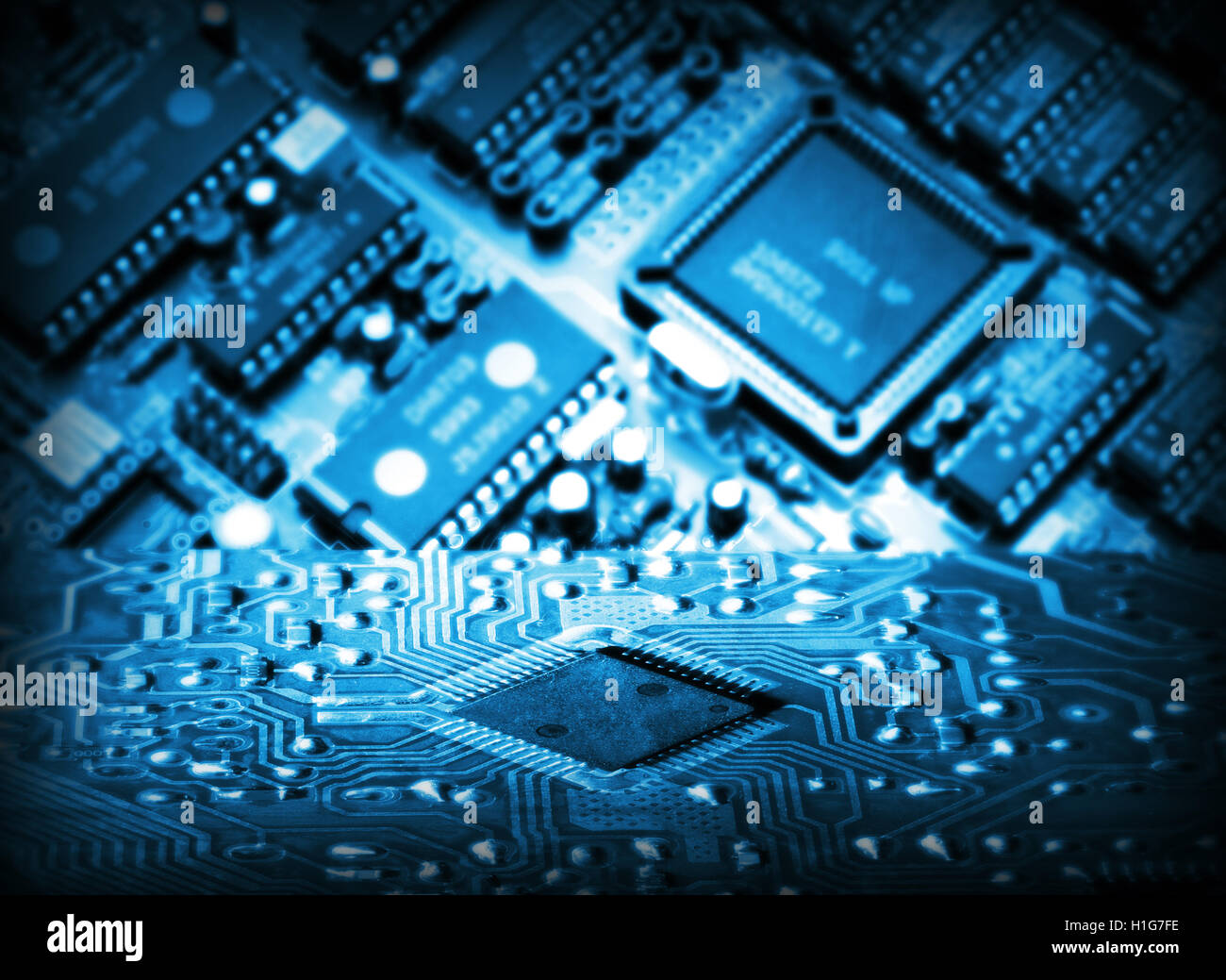 Futuristic integrated circuit Stock Photo Alamy