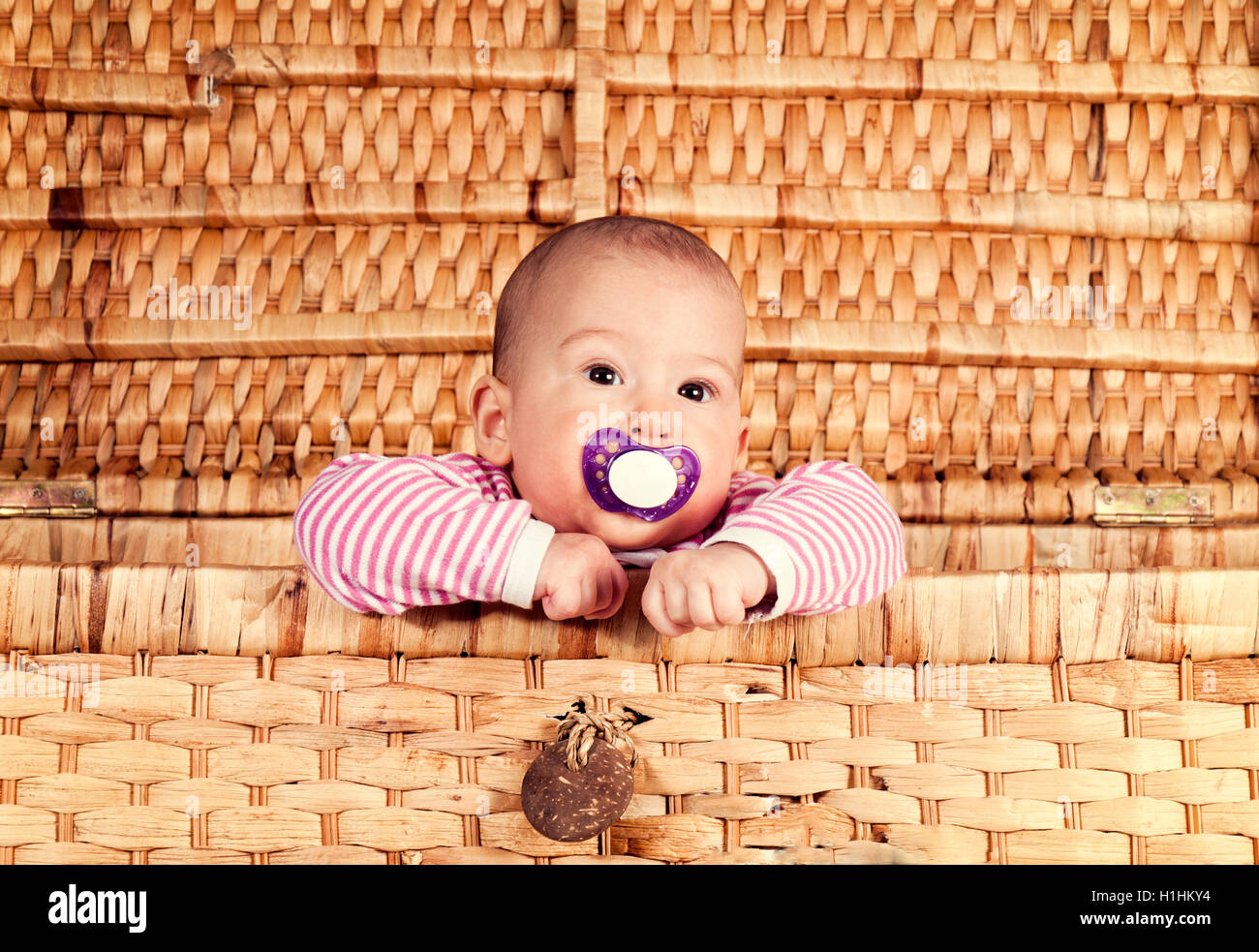 Baby in the box Stock Photo Alamy