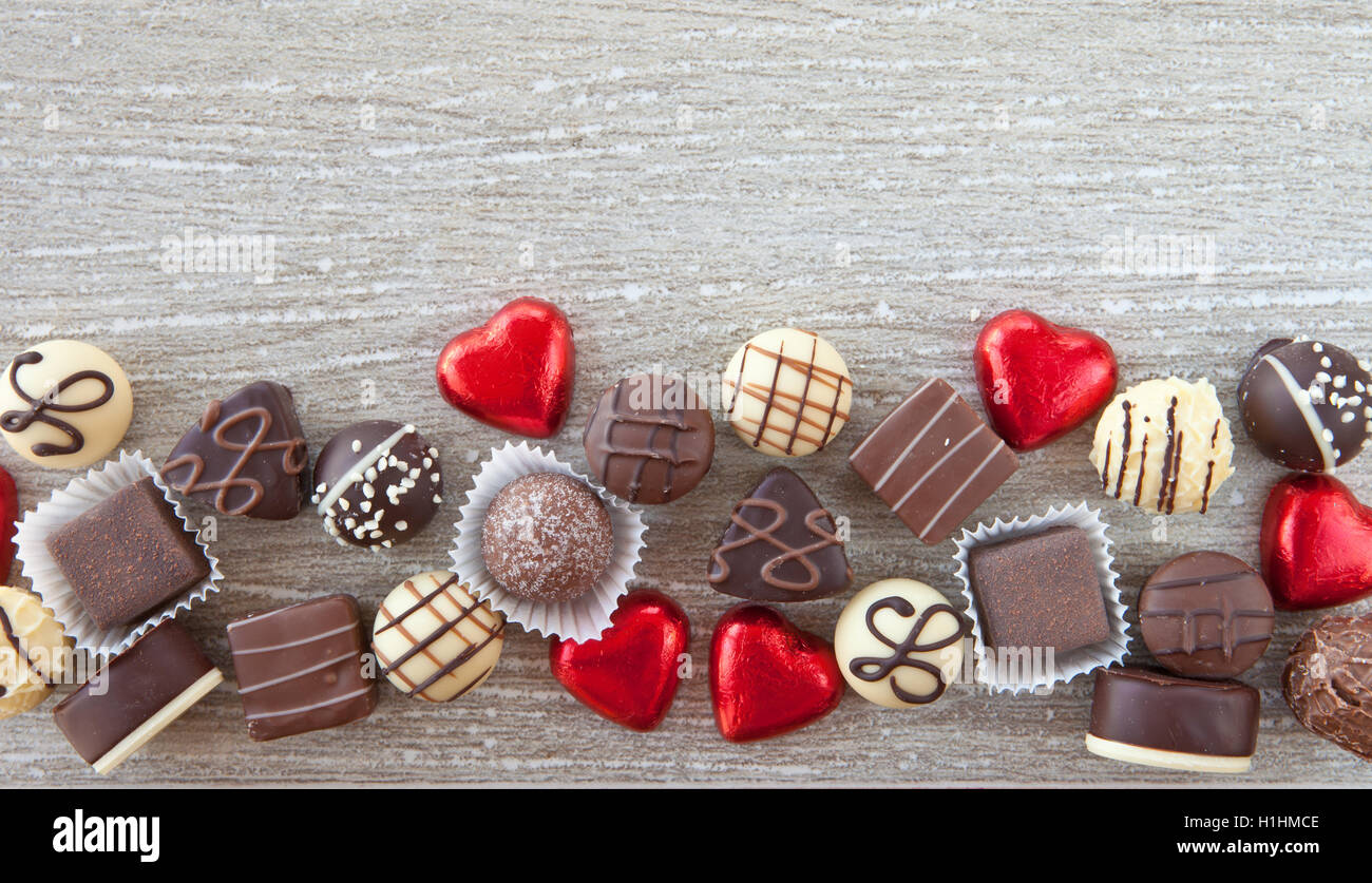 Variety of chocolates Stock Photo Alamy