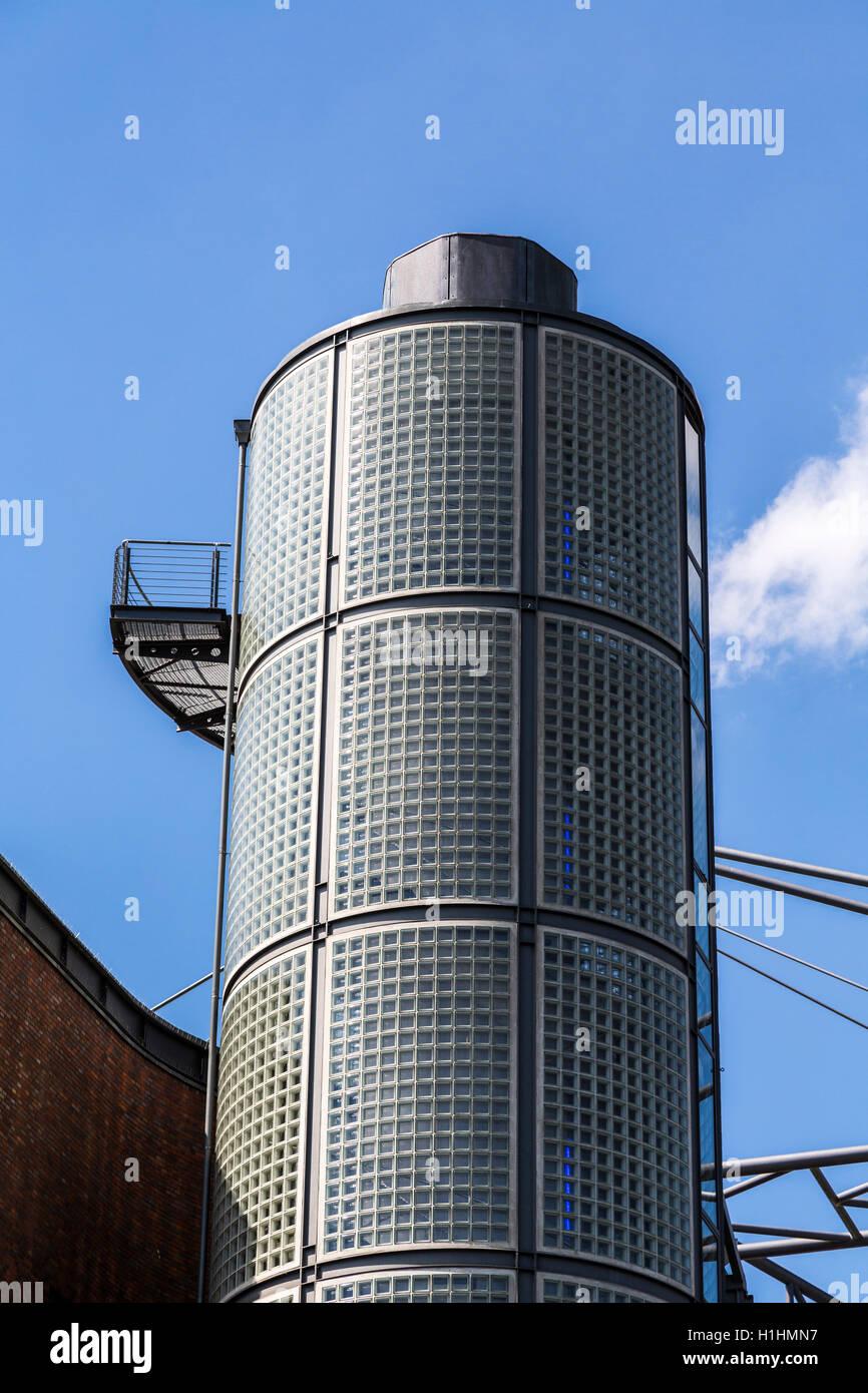 outdoor round staircase with glass stones on blue sky Stock Photo Alamy