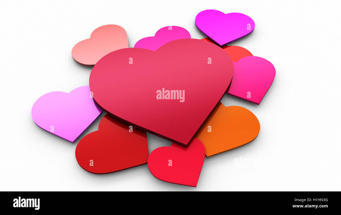 Hearts on white background Stock Photo - Alamy
