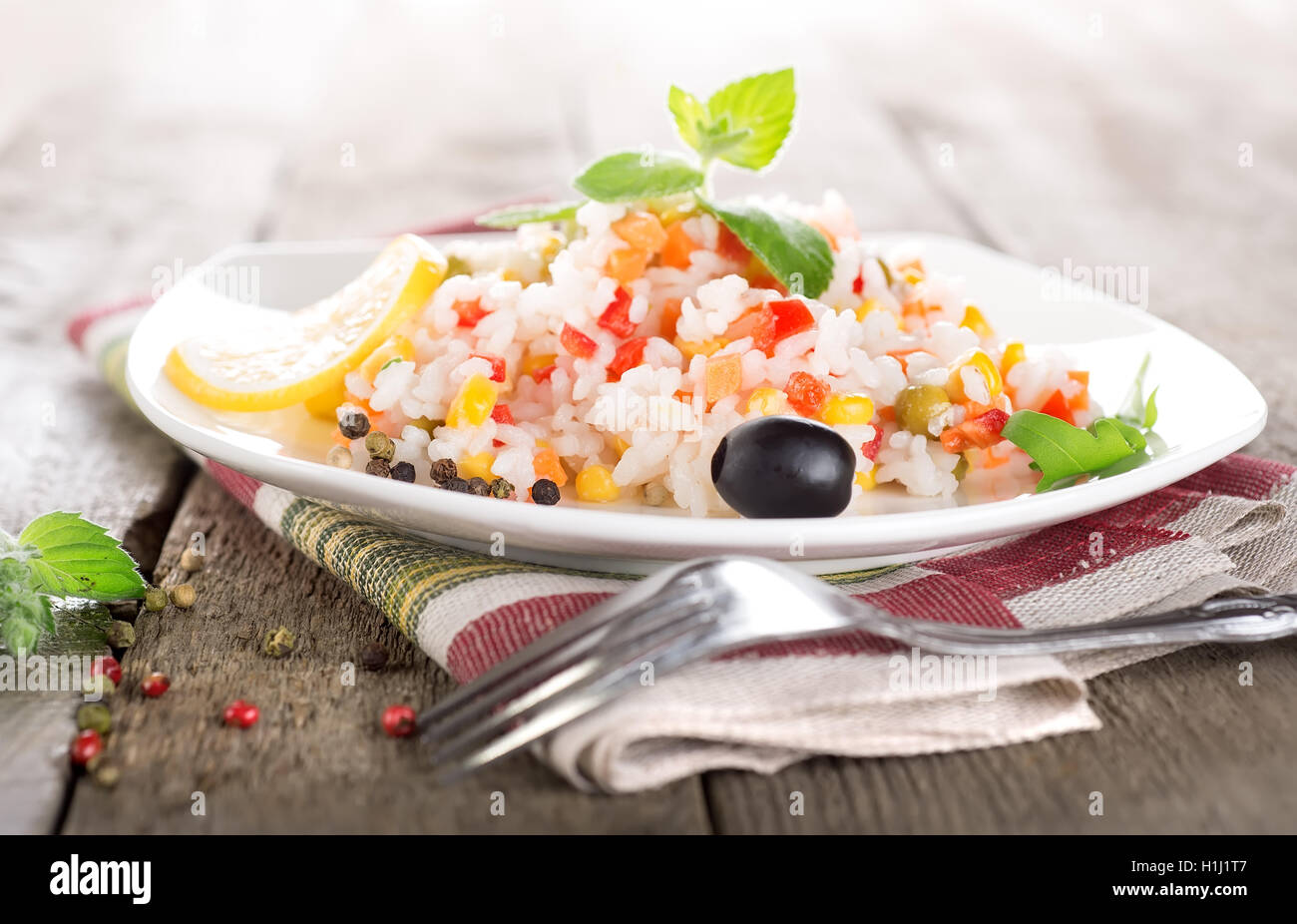 Rice with vegetables Stock Photo Alamy