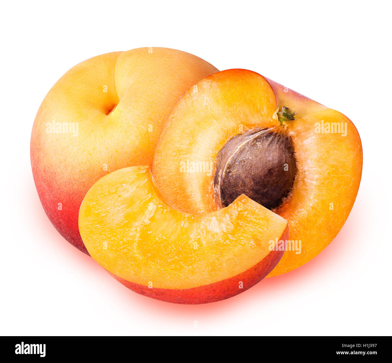 slice apricot set isolated isolated on white background clipping path ...