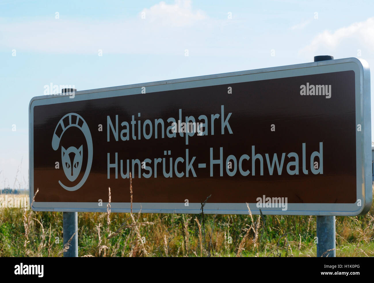 sign, hunsrueck, national park hunsrueck-hochwald, Germany Stock Photo