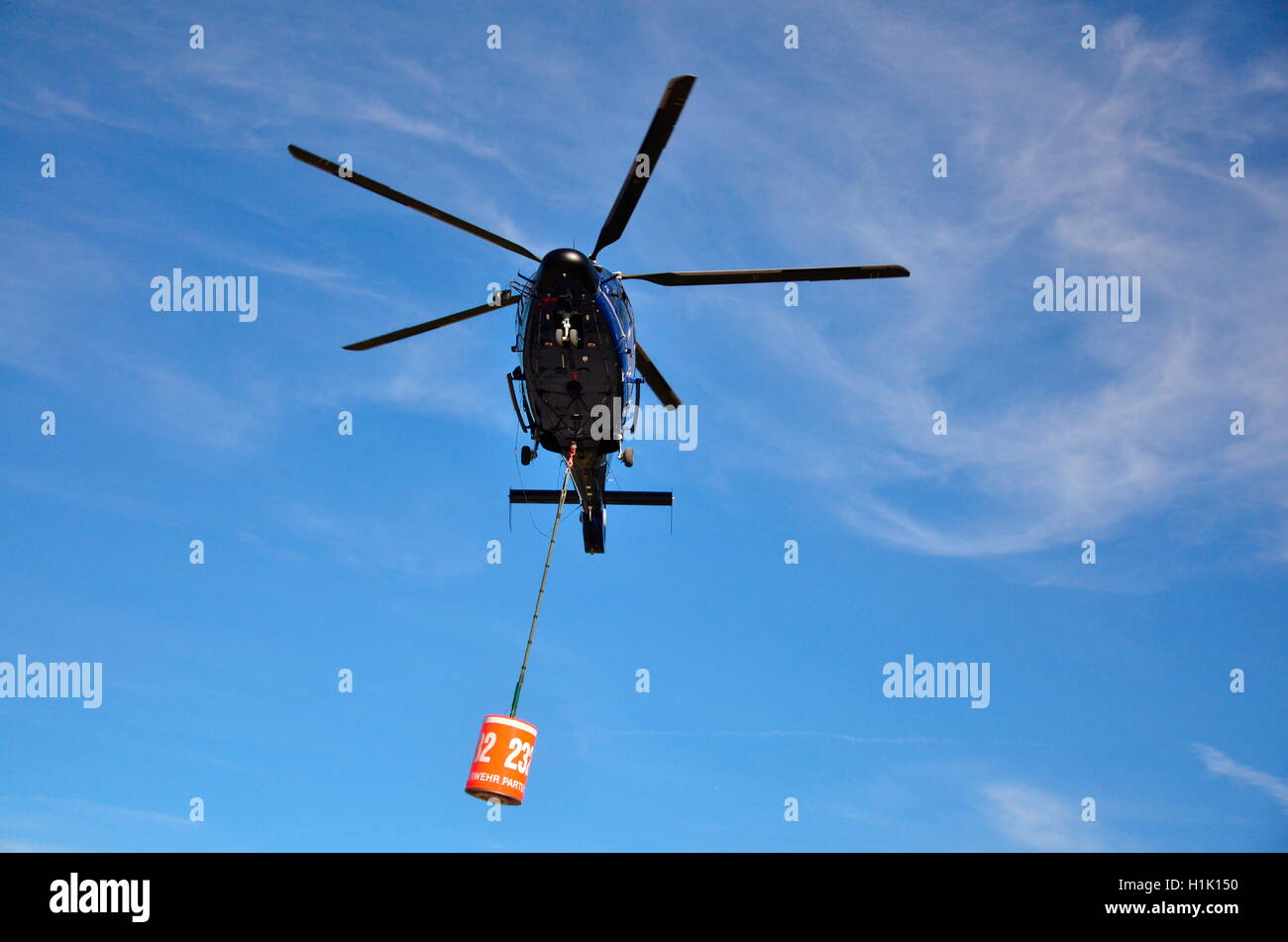 aerial firefighting, police helicopter Stock Photo