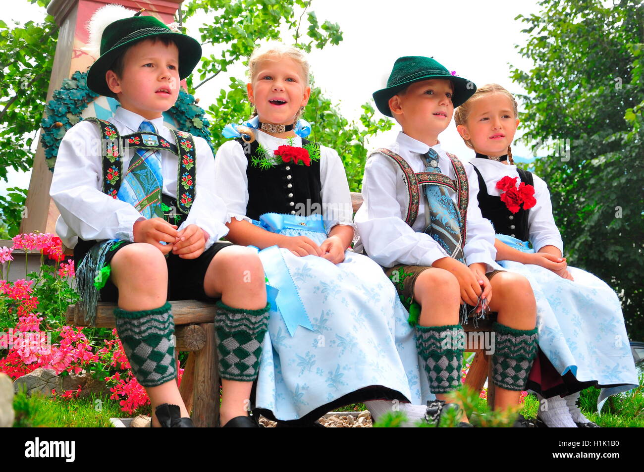 Bayern, Brauchtum, Tracht, Trachtenkinder Stock Photo