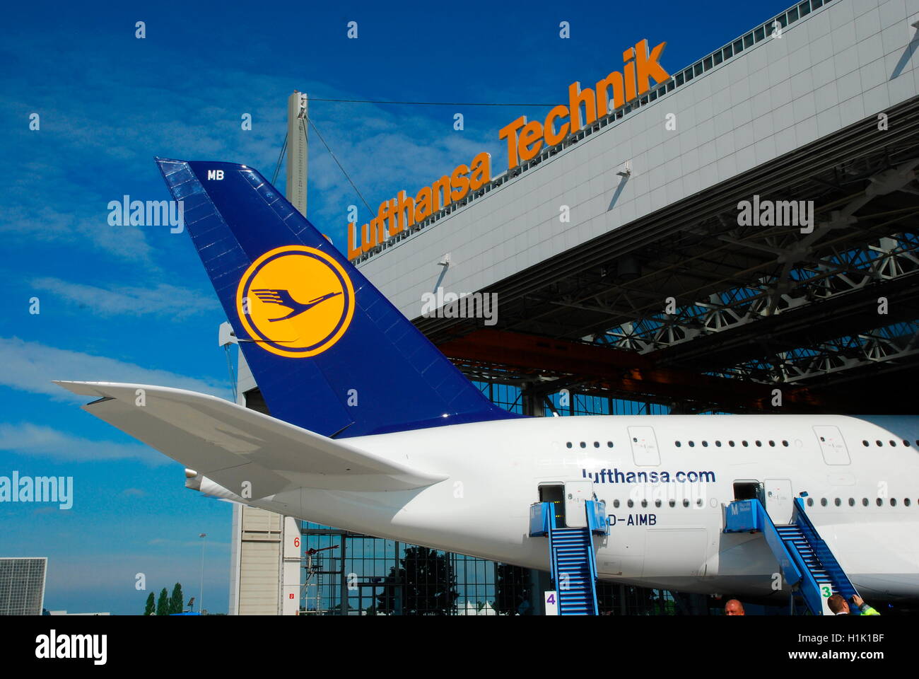 Zivilluftfahrt, Passagierflugzeug, Wartungshalle, Lufthansa, Airport, Muenchen Stock Photo