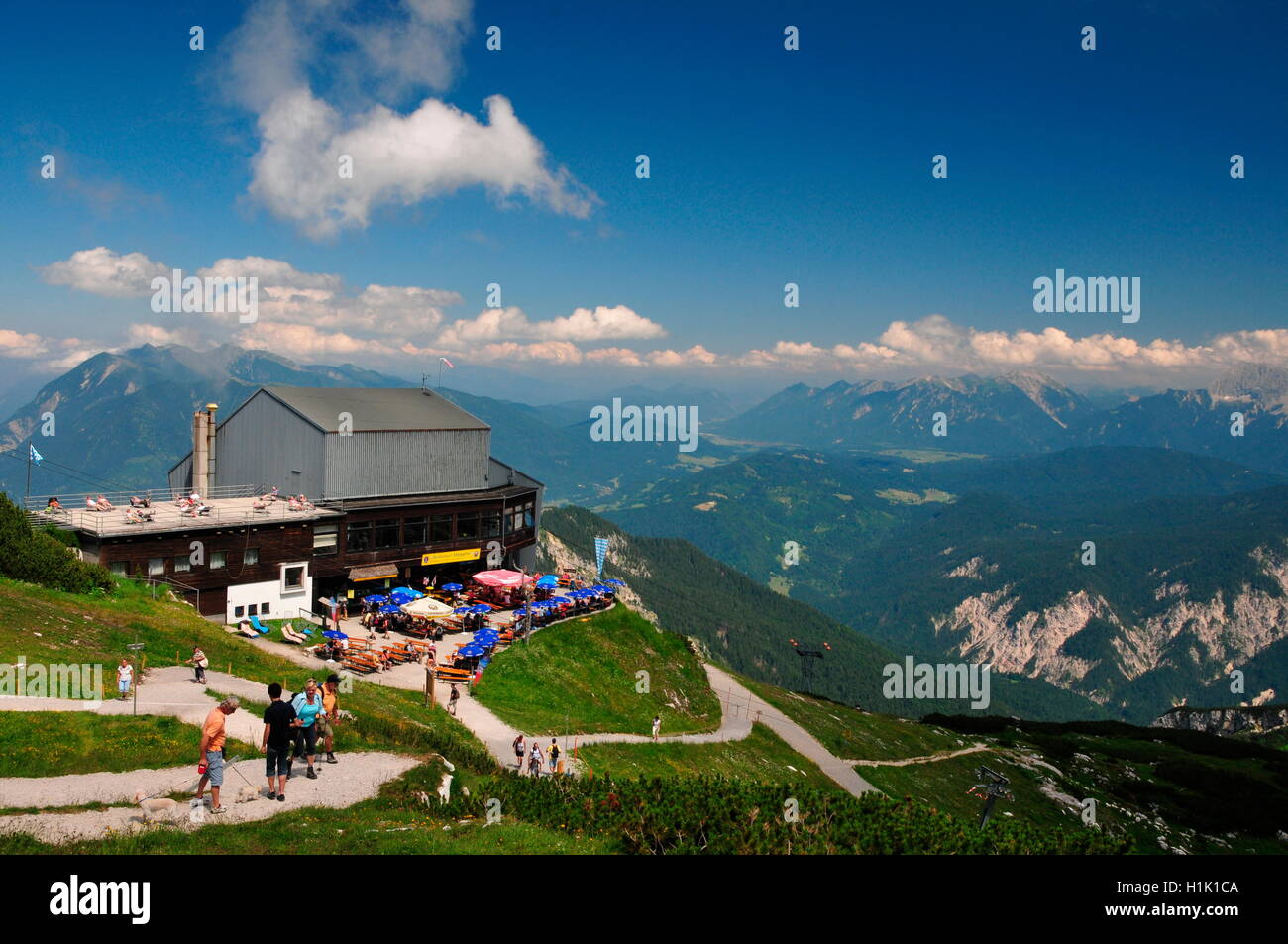 Bayern, Sommer, Alpspitze, Bergstation, Werdenfels, Garmisch-Partenkirchen, Deutschland Stock Photo