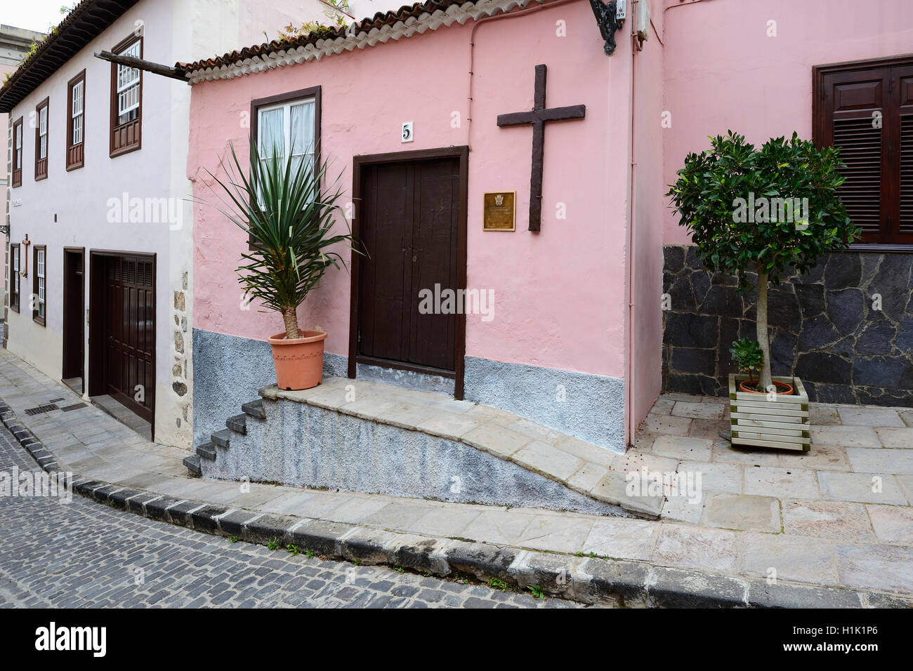 typischer Hauseingang, La Orotava, Teneriffa, Kanaren, Kanarische Inseln, Spanien Stock Photo