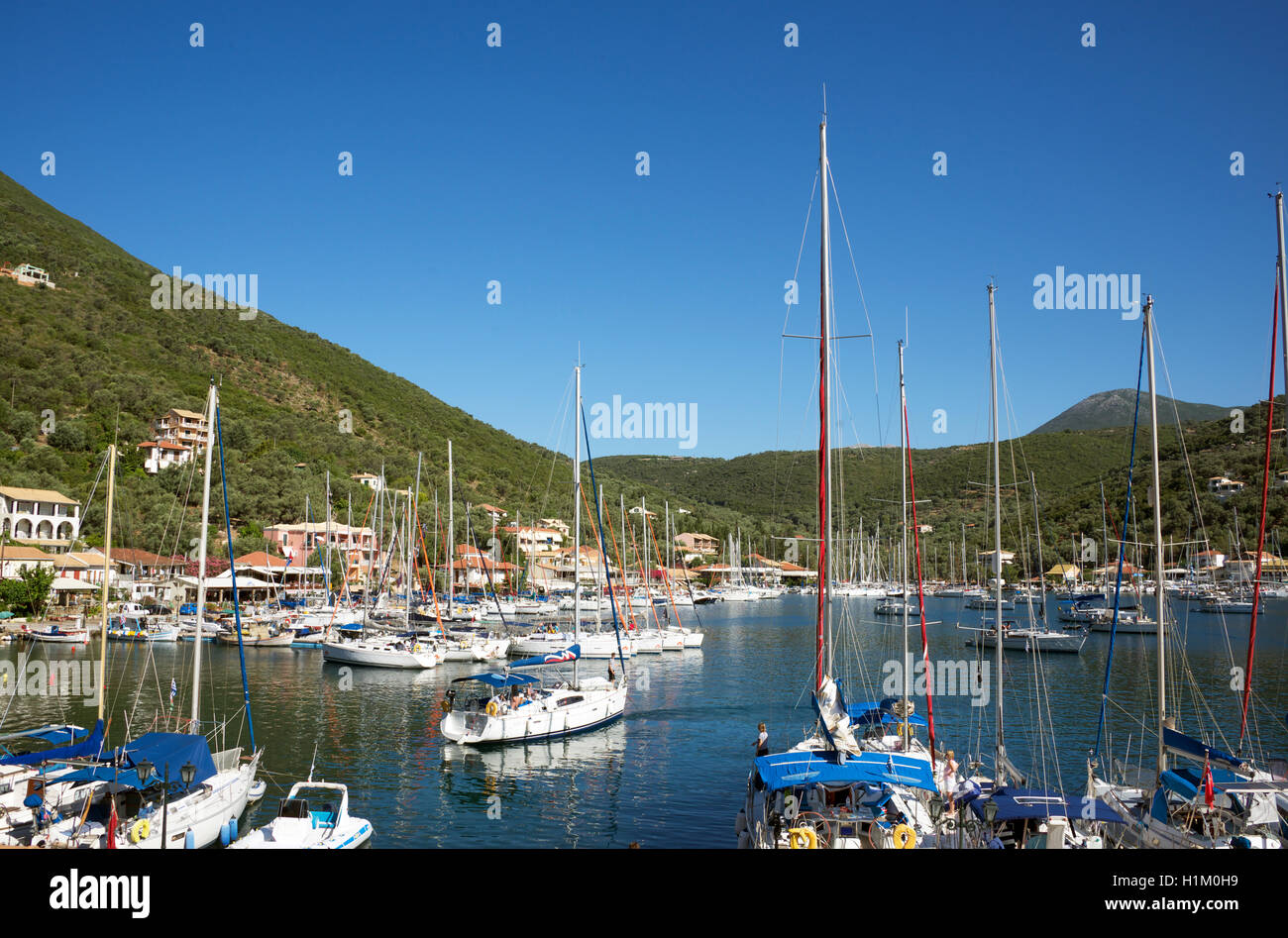Marina and port Sivota Lefkarda Island Ionian Islands Greece Stock ...