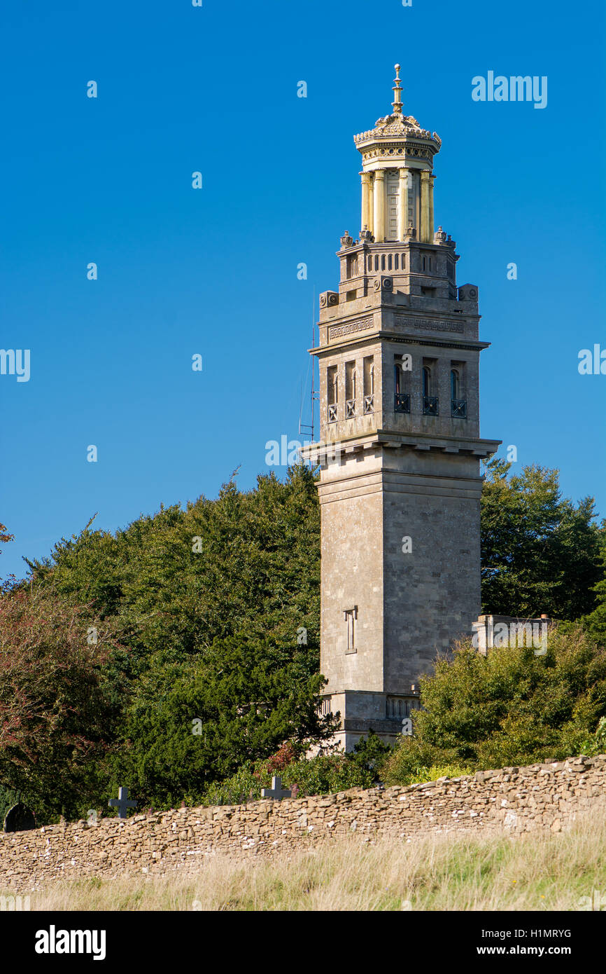 Beckford's Tower. Neo-classical style architectural folly on Lansdown Hill overlooking the UNESCO World Heritage City of Bath UK Stock Photo