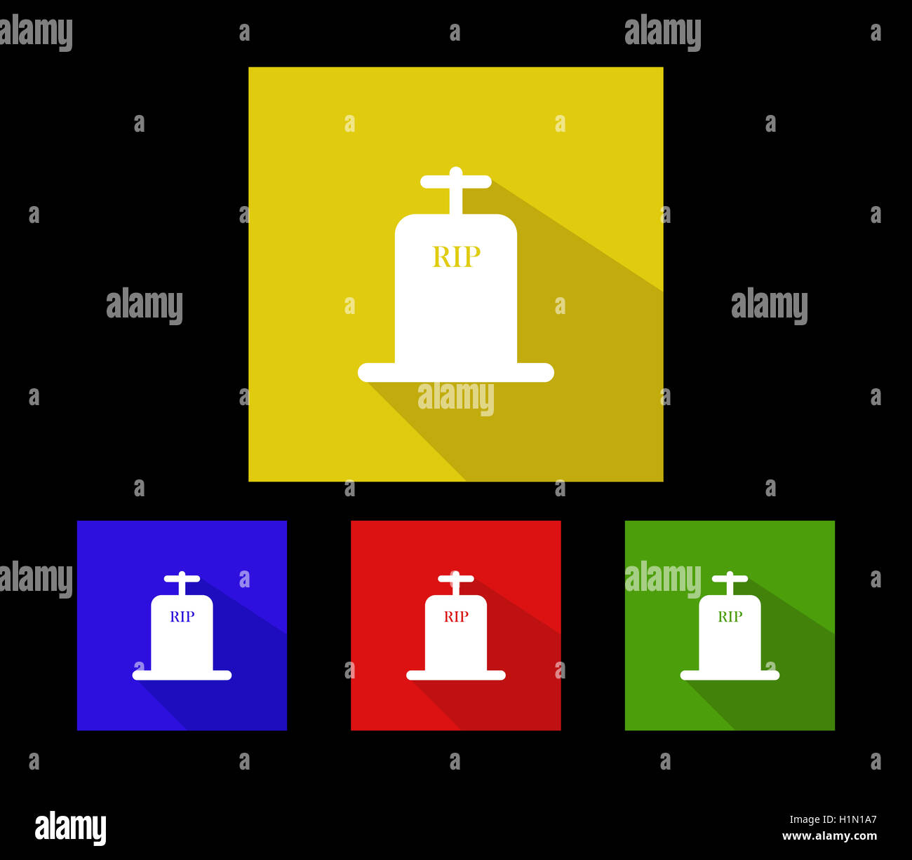 set of icons tombstones for Halloween Stock Photo