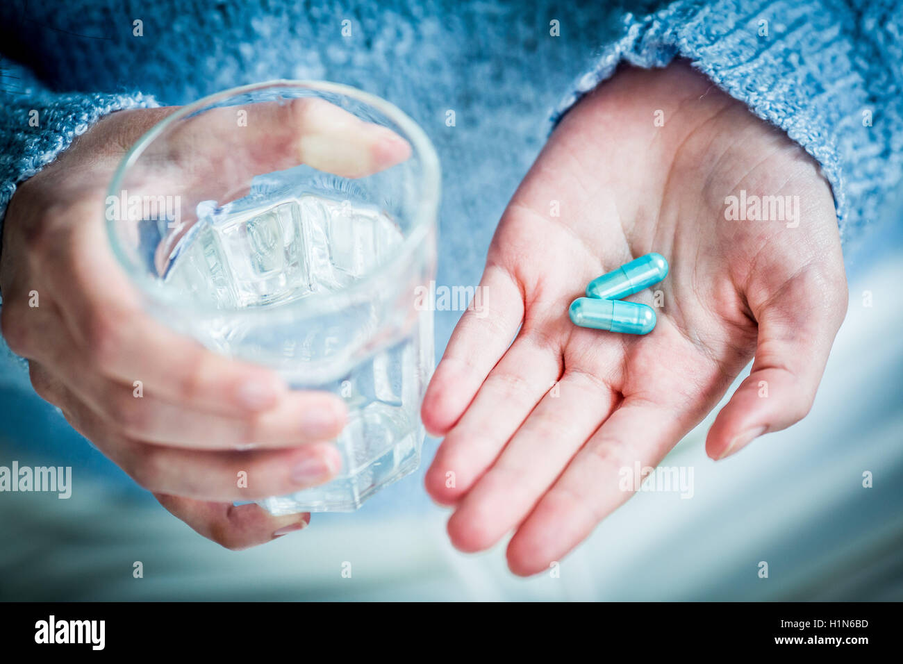 Taking medicine. Stock Photo