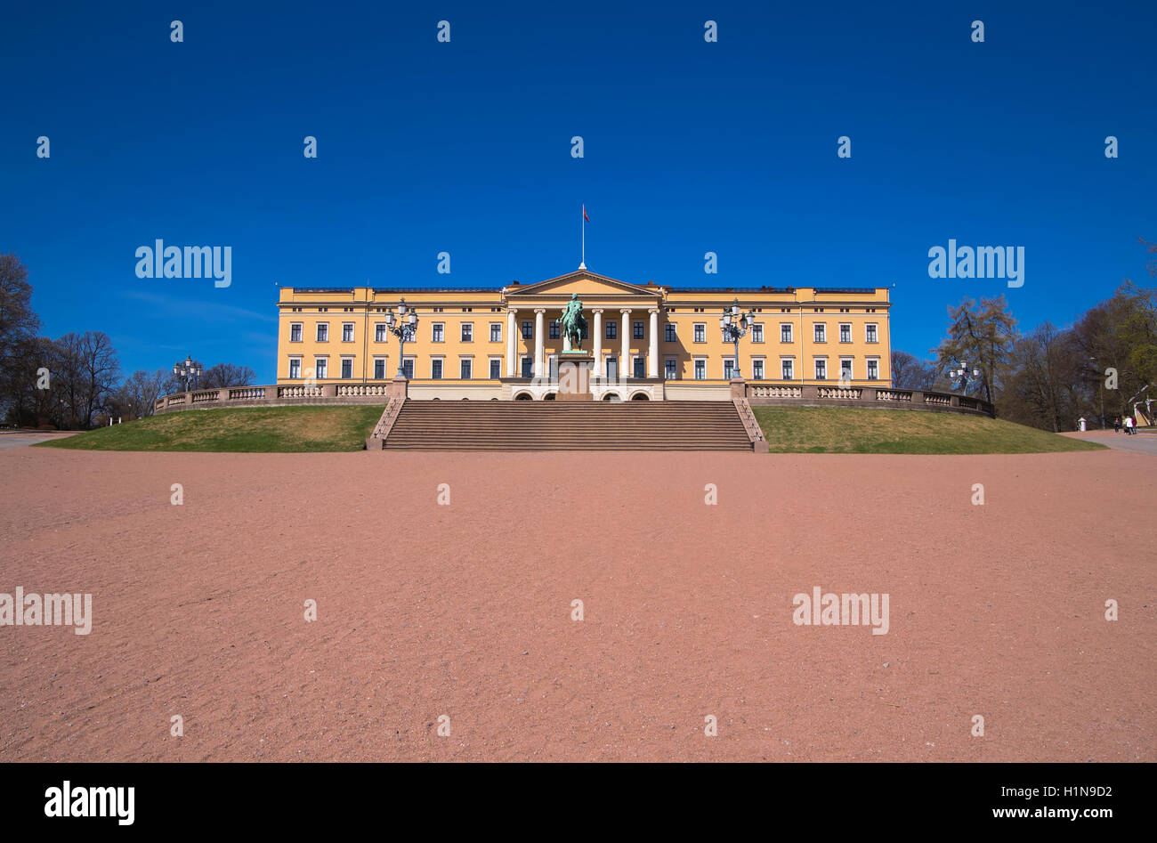 The Royal Palace and the square in front of it. Norway. Oslo Stock Photo