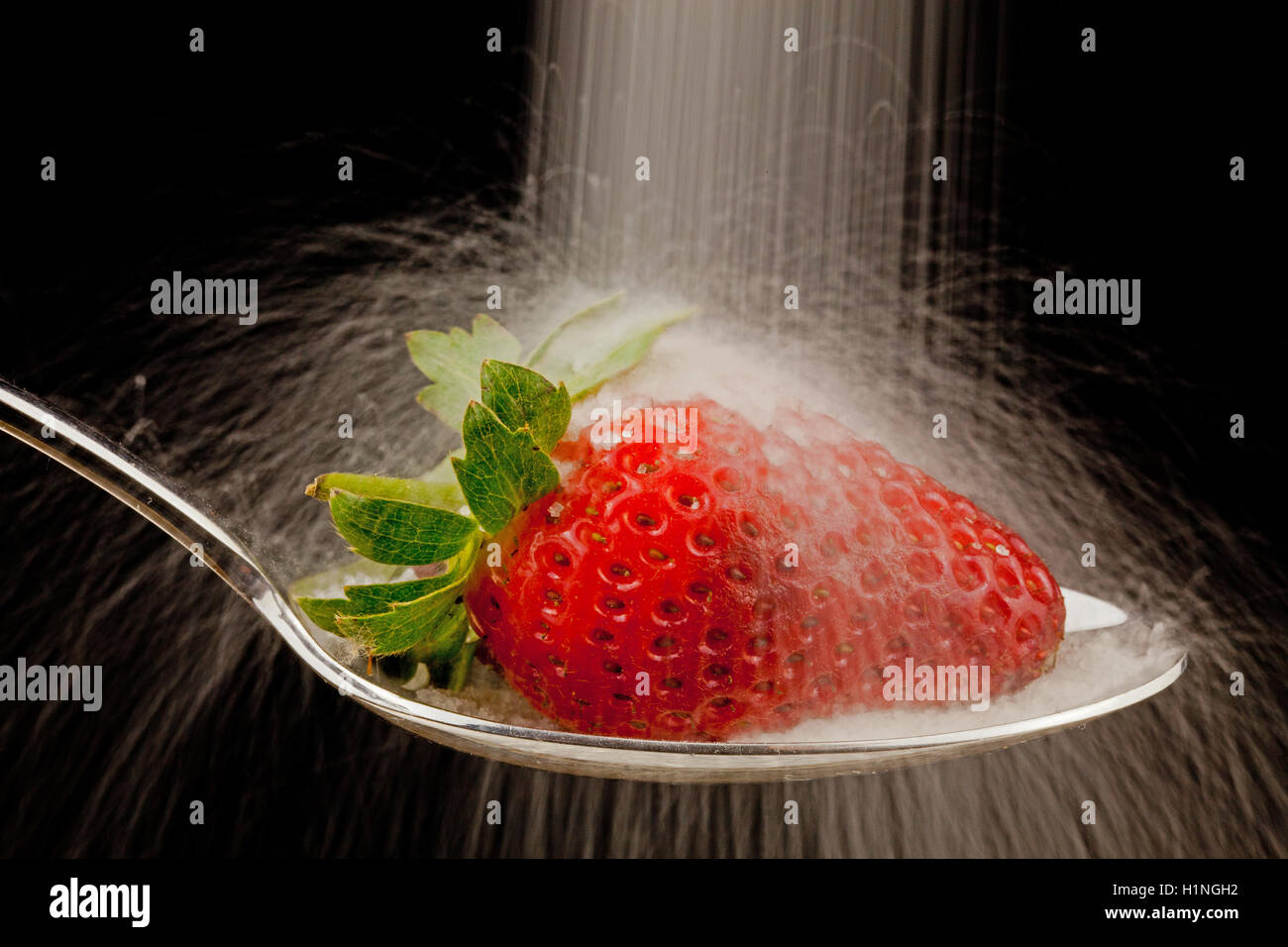 Strawberry and sugar Stock Photo Alamy