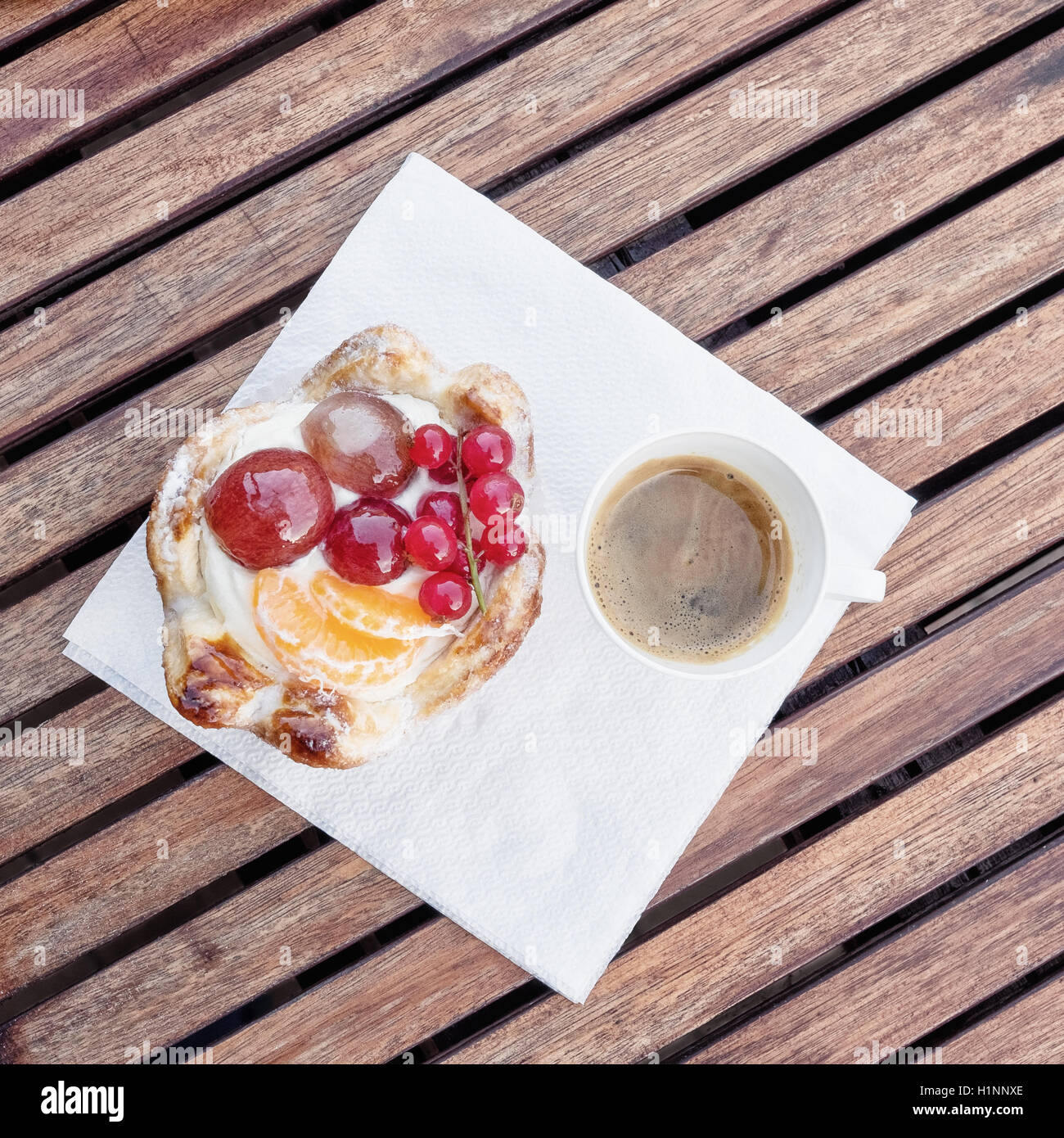 coffee and pastry for a typical European breakfast Stock Photo Alamy